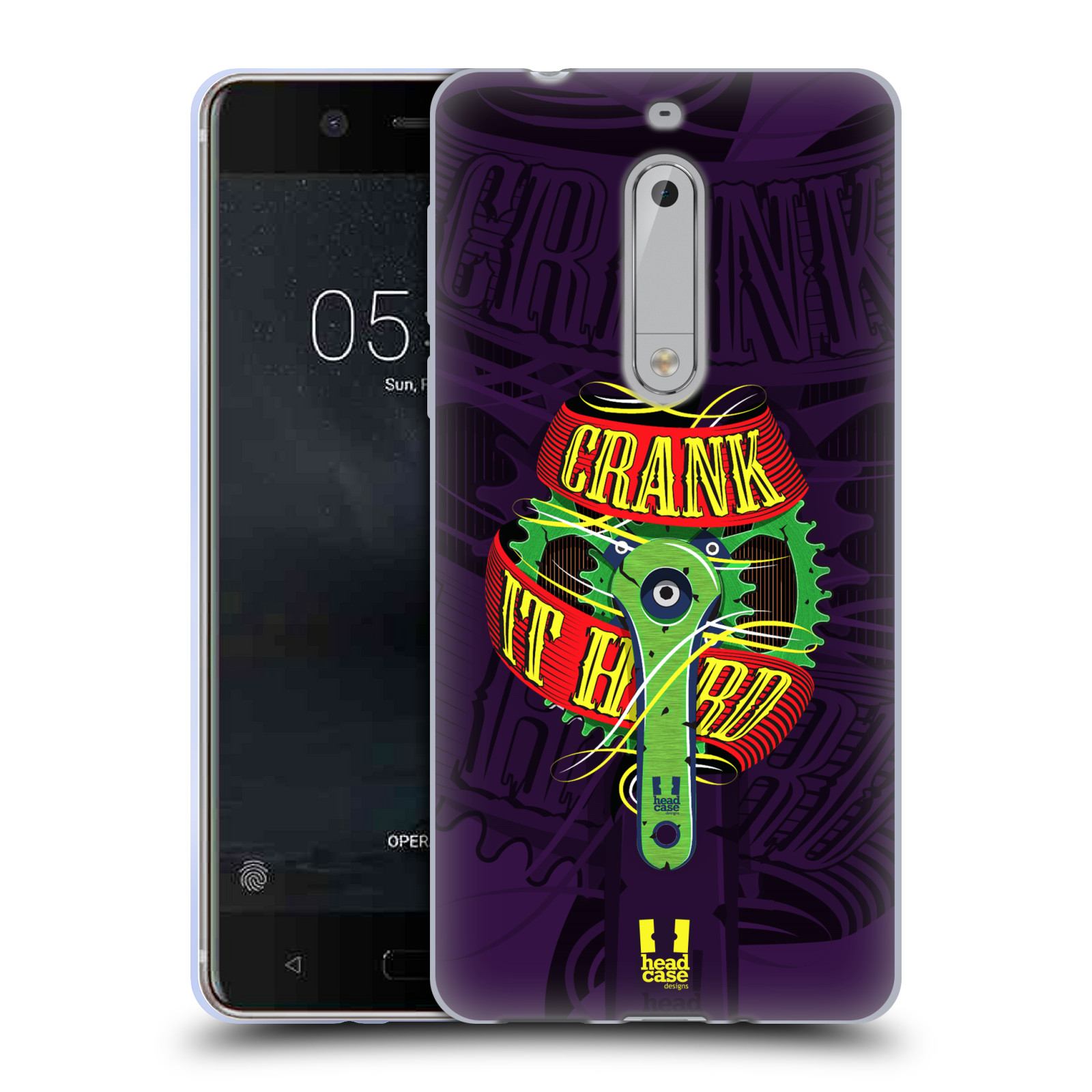 HEAD CASE silikonový obal na mobil Nokia 5 Cyklista pedály šlápni do toho CRANK IT HARD
