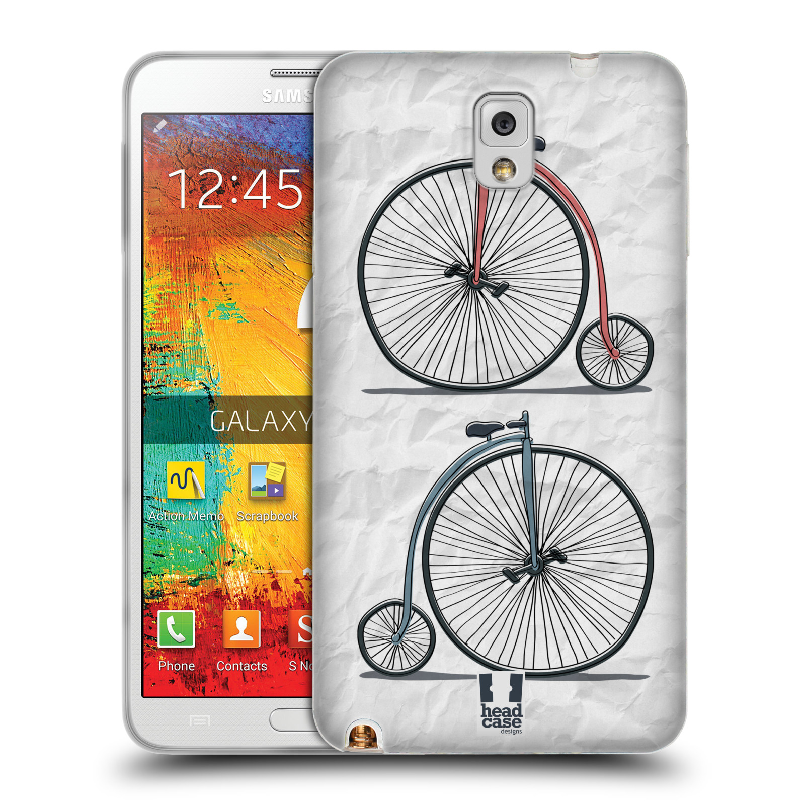 HEAD CASE silikonový obal na mobil Samsung Galaxy Note 3 (N9005) vzor Retro kola VELKÉ KOLO