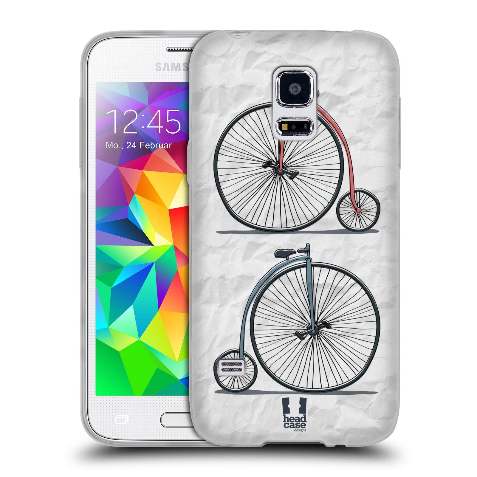 HEAD CASE silikonový obal na mobil Samsung Galaxy S5 MINI vzor Retro kola VELKÉ KOLO