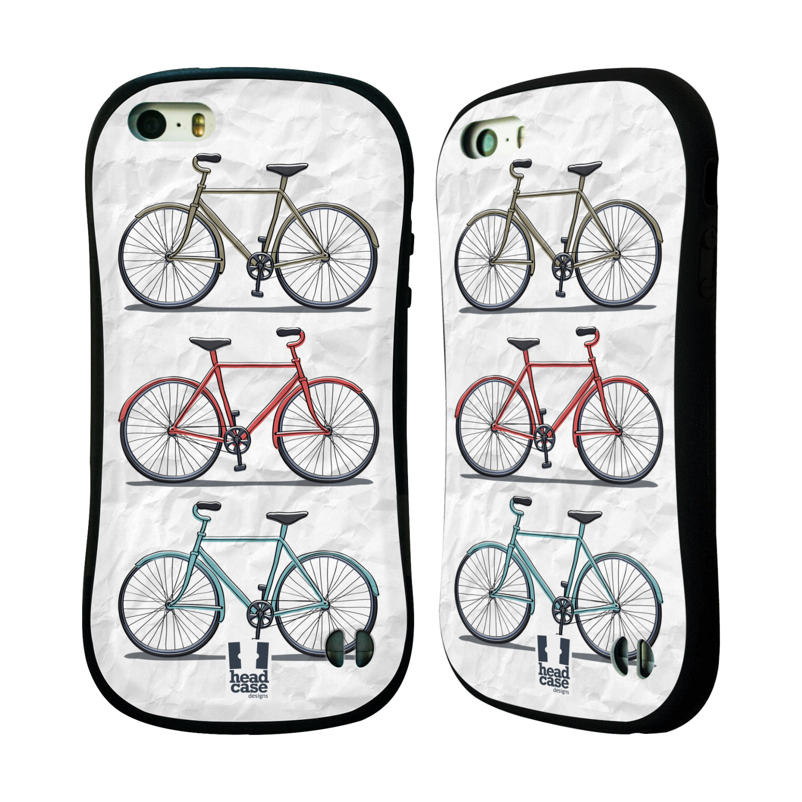 HEAD CASE silikon/plast odolný obal na mobil Apple Iphone 5/5S vzor Retro kola 3 kola
