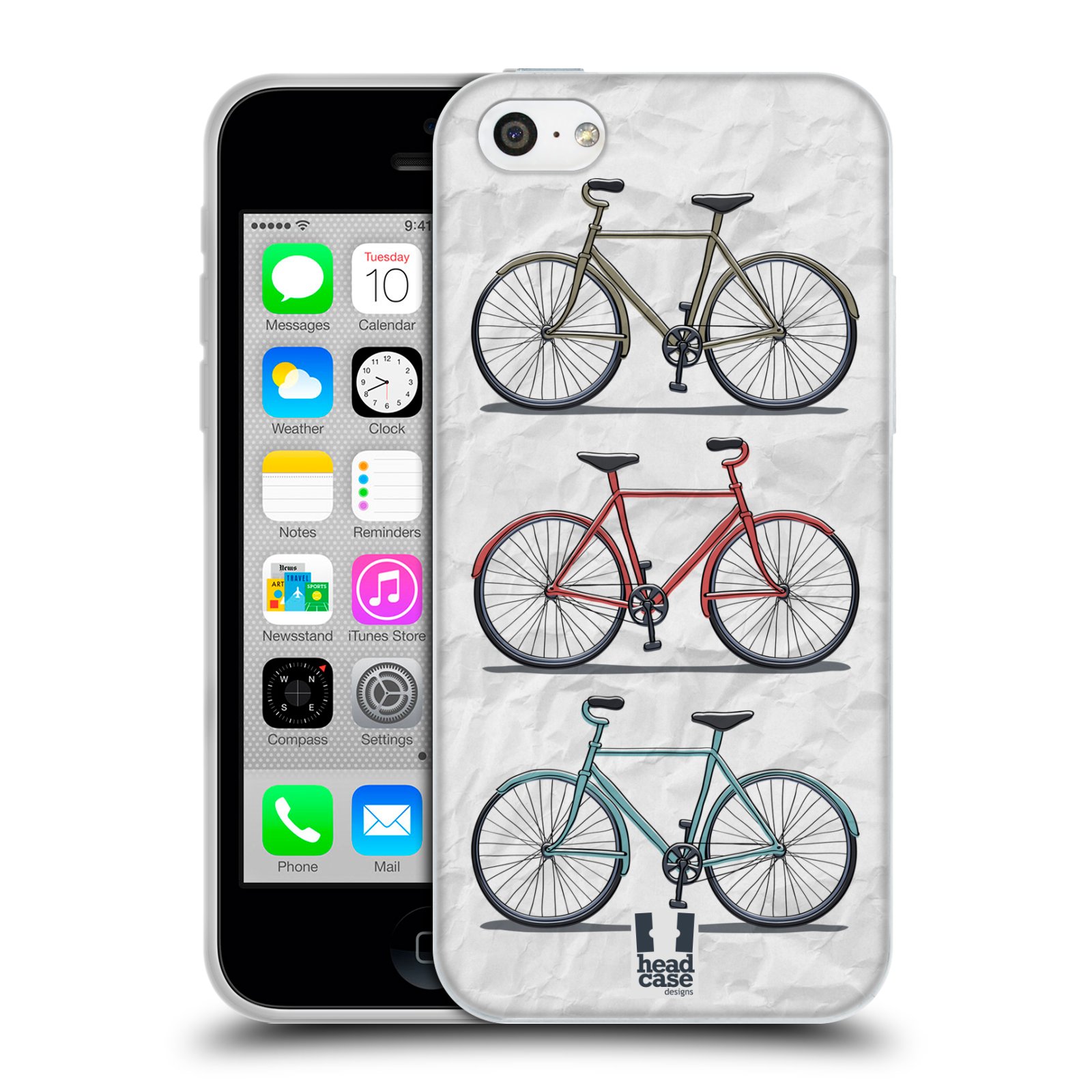 HEAD CASE silikonový obal na mobil Apple Iphone 5C vzor Retro kola 3 kola