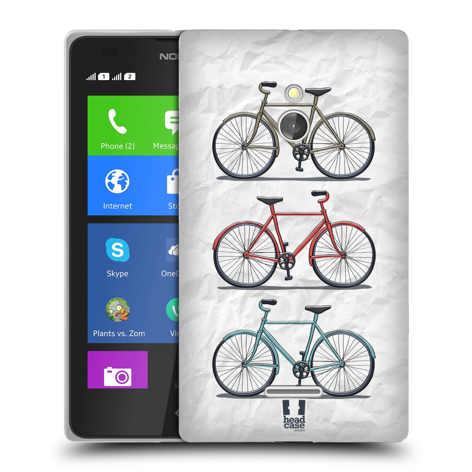 HEAD CASE silikonový obal na mobil NOKIA XL / NOKIA XL DUAL SIM vzor Retro kola 3 kola
