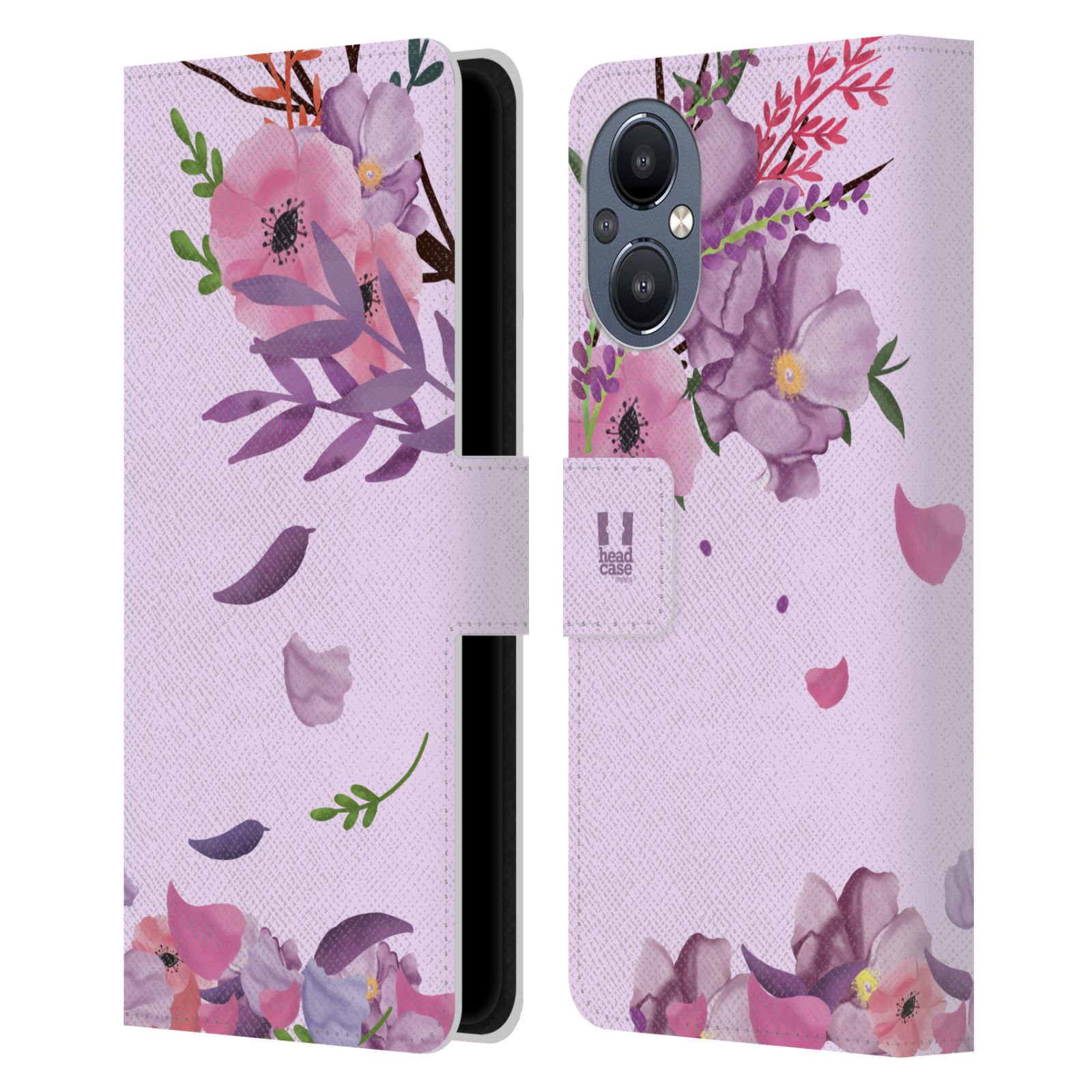 Pouzdro na mobil OnePlus Nord N20 5G - HEAD CASE - Rozkvetlé růže a listy růžová
