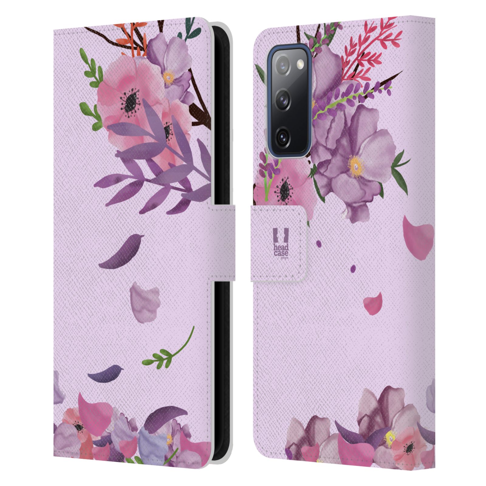 Pouzdro na mobil Samsung Galaxy S20 FE / S20 FE 5G  - HEAD CASE - Rozkvetlé růže a listy růžová