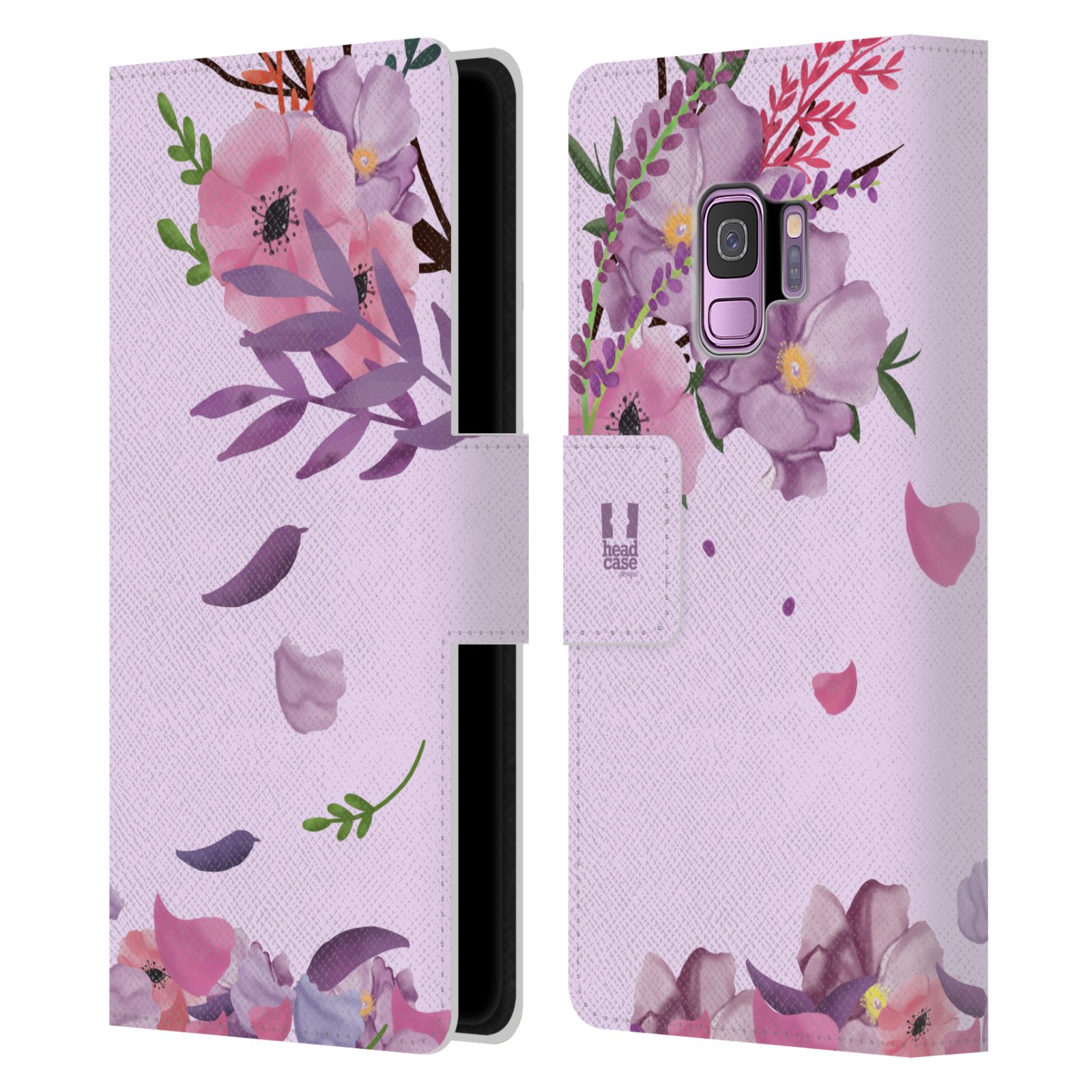 Pouzdro na mobil Samsung Galaxy S9 - HEAD CASE - Rozkvetlé růže a listy růžová