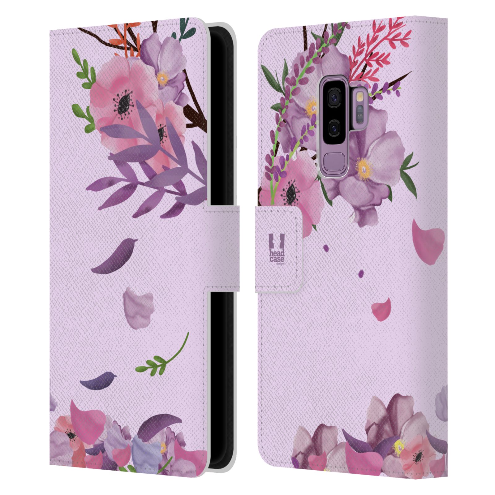 Pouzdro na mobil Samsung Galaxy S9+ / S9 PLUS - HEAD CASE - Rozkvetlé růže a listy růžová