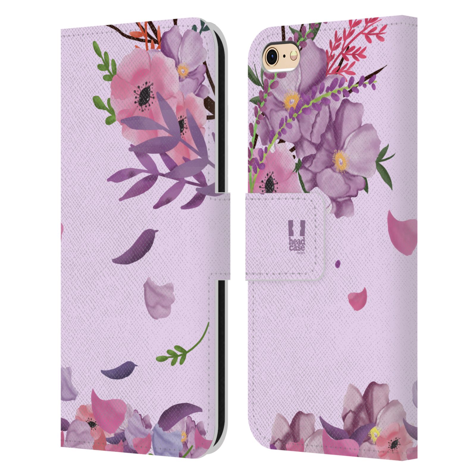 Pouzdro na mobil Apple Iphone 6 / 6S - HEAD CASE - Rozkvetlé růže a listy růžová