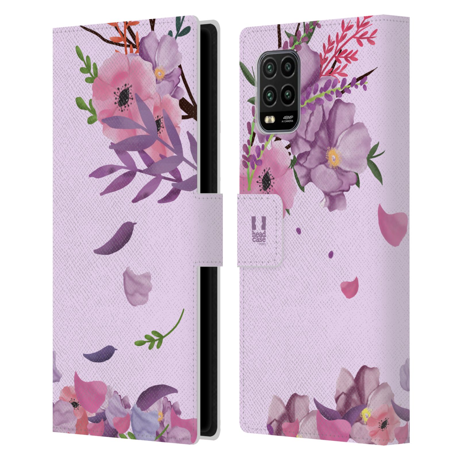 Pouzdro na mobil Xiaomi Mi 10 LITE  - HEAD CASE - Rozkvetlé růže a listy růžová