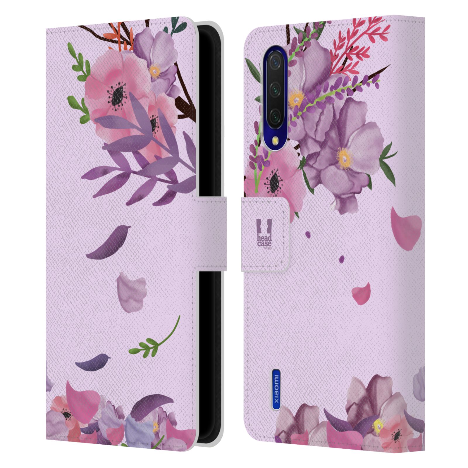 Pouzdro na mobil Xiaomi Mi 9 LITE  - HEAD CASE - Rozkvetlé růže a listy růžová