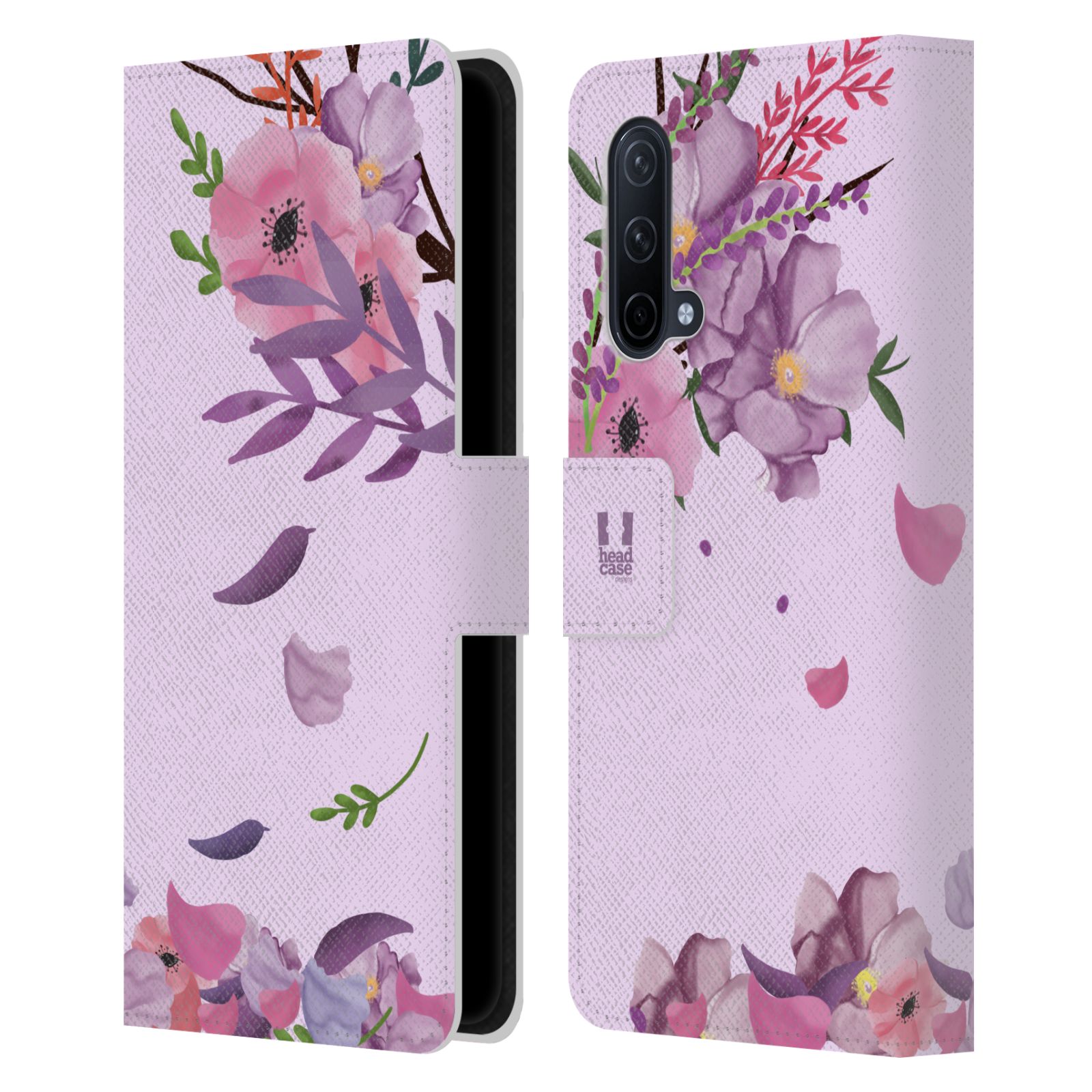 Pouzdro na mobil OnePlus Nord CE 5G - HEAD CASE - Rozkvetlé růže a listy růžová