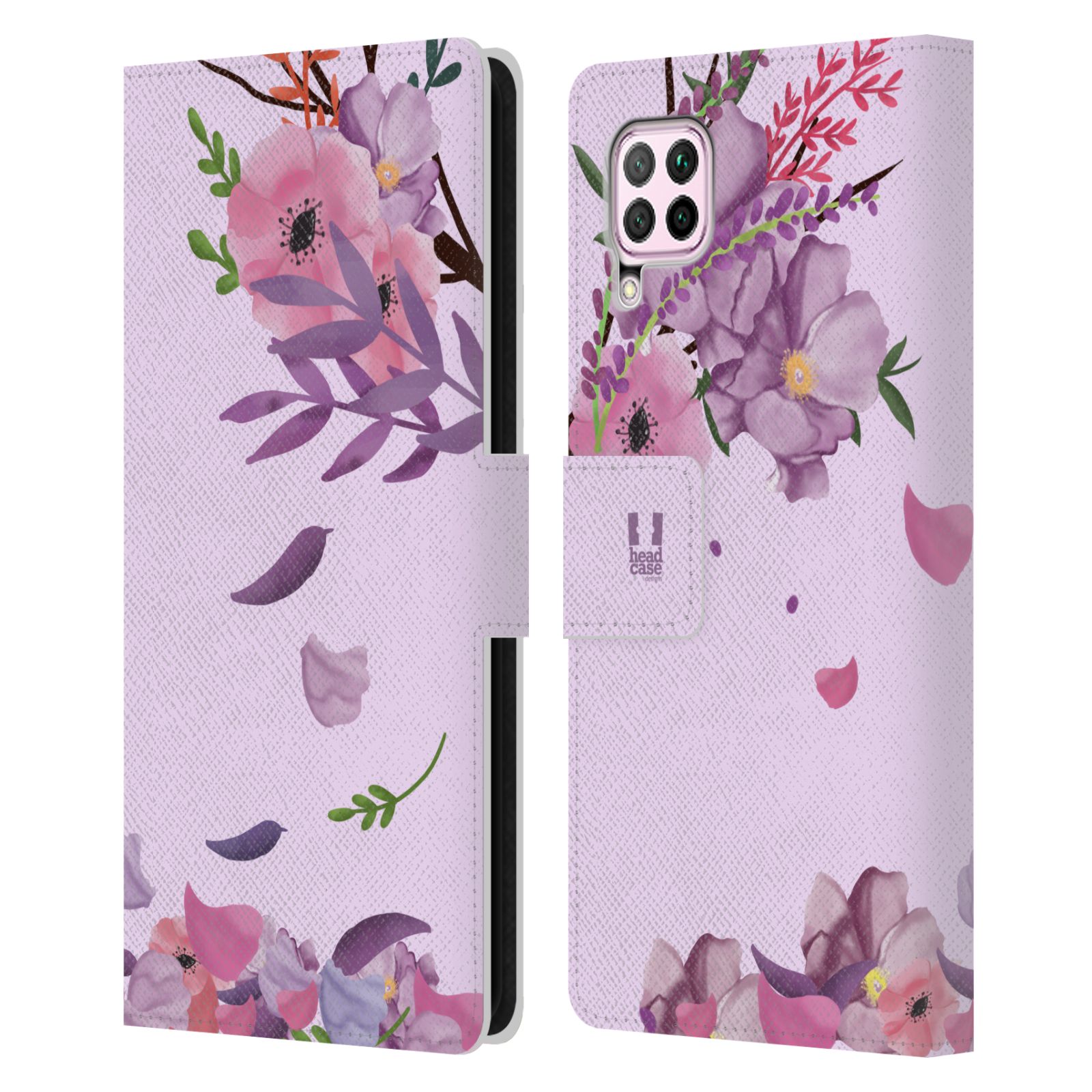 Pouzdro na mobil Huawei P40 LITE - HEAD CASE - Rozkvetlé růže a listy růžová
