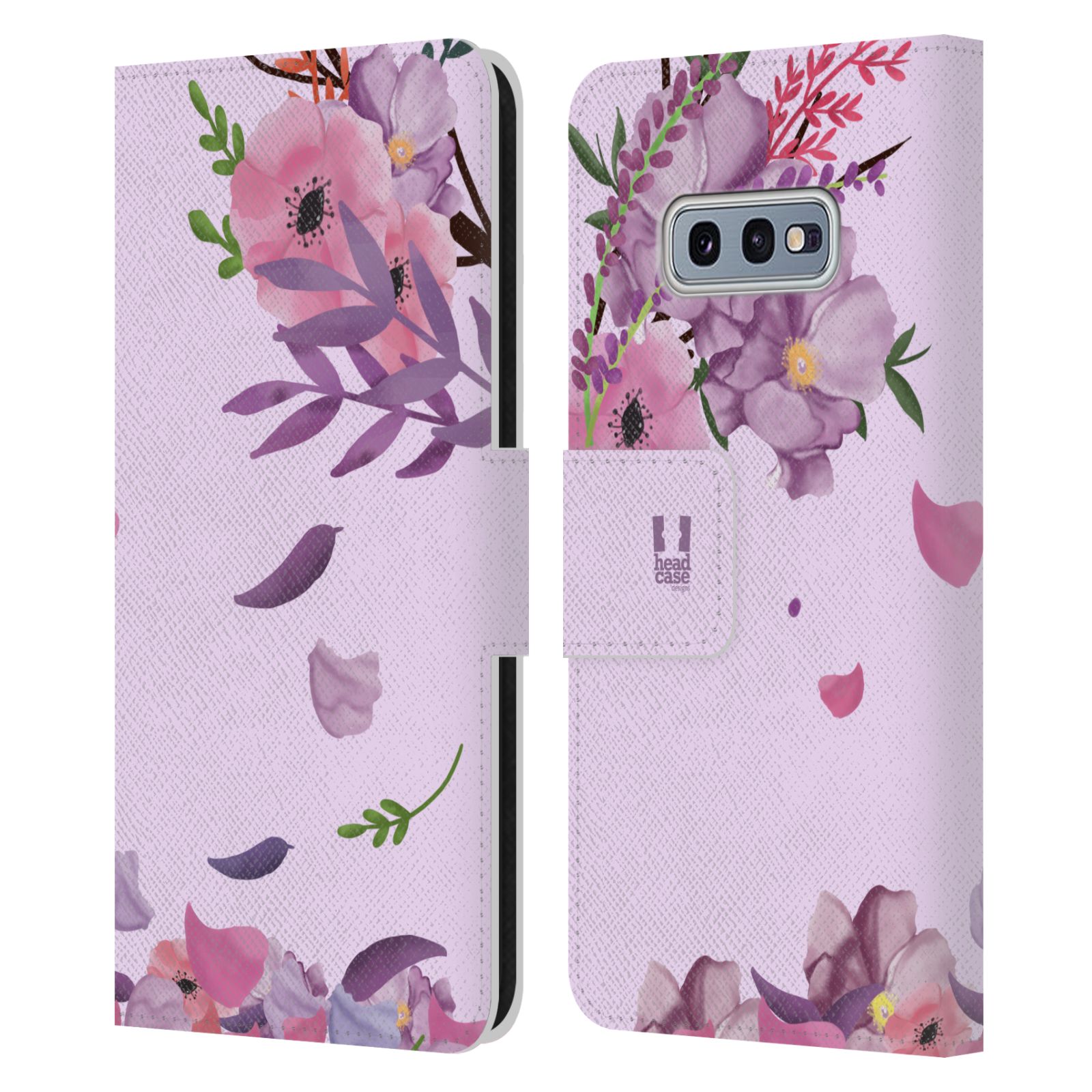 Pouzdro na mobil Samsung Galaxy S10e  - HEAD CASE - Rozkvetlé růže a listy růžová