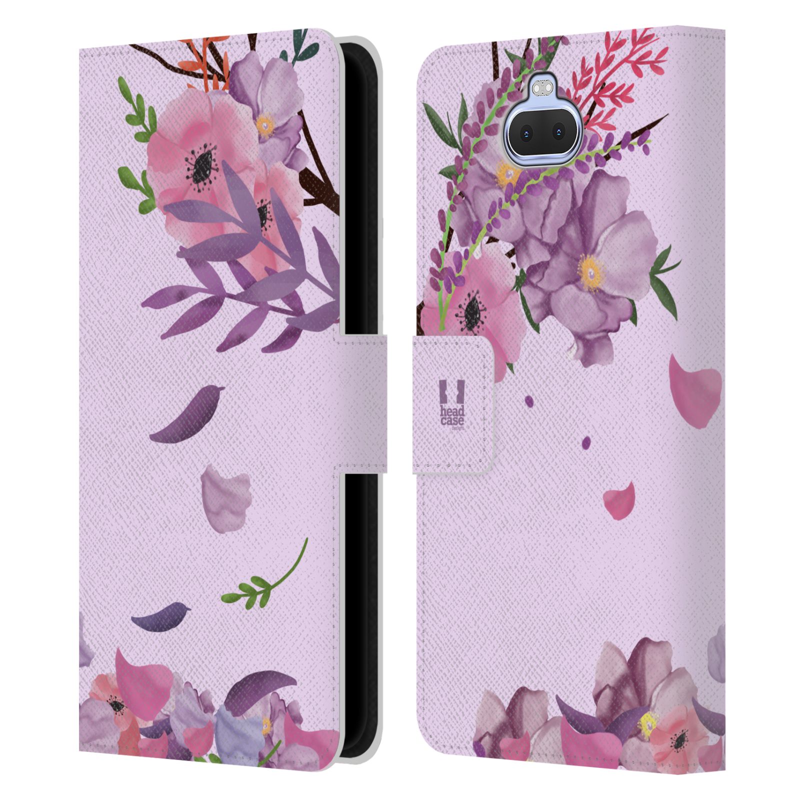 Pouzdro na mobil Sony Xperia 10 / Xperia XA3  - HEAD CASE - Rozkvetlé růže a listy růžová