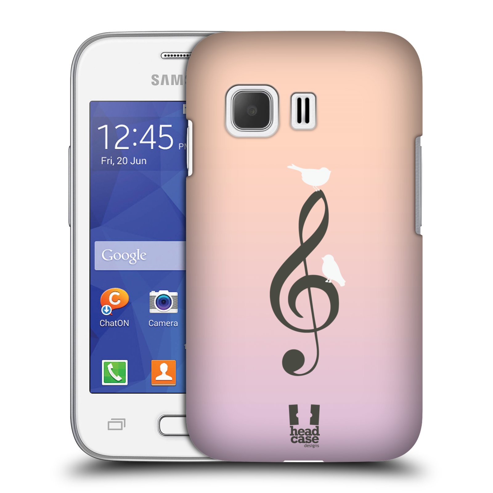 HEAD CASE plastový obal na mobil SAMSUNG Galaxy Young 2 (G130) vzor Ptáček zpěváček noty nota