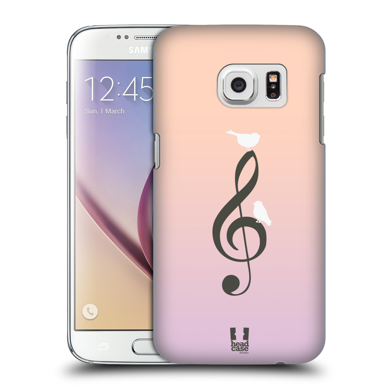 HEAD CASE plastový obal na mobil SAMSUNG GALAXY S7 vzor Ptáček zpěváček noty nota
