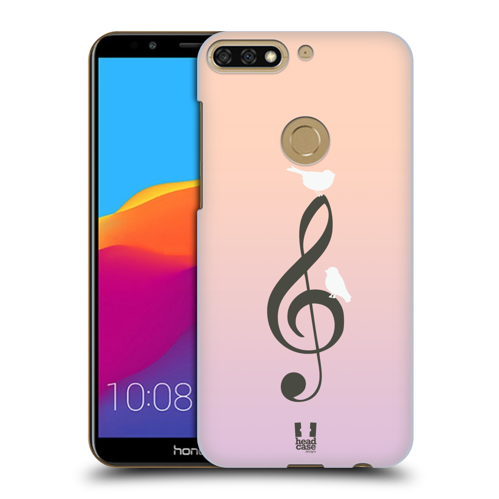 HEAD CASE plastový obal na mobil Honor 7c vzor Ptáček zpěváček noty nota