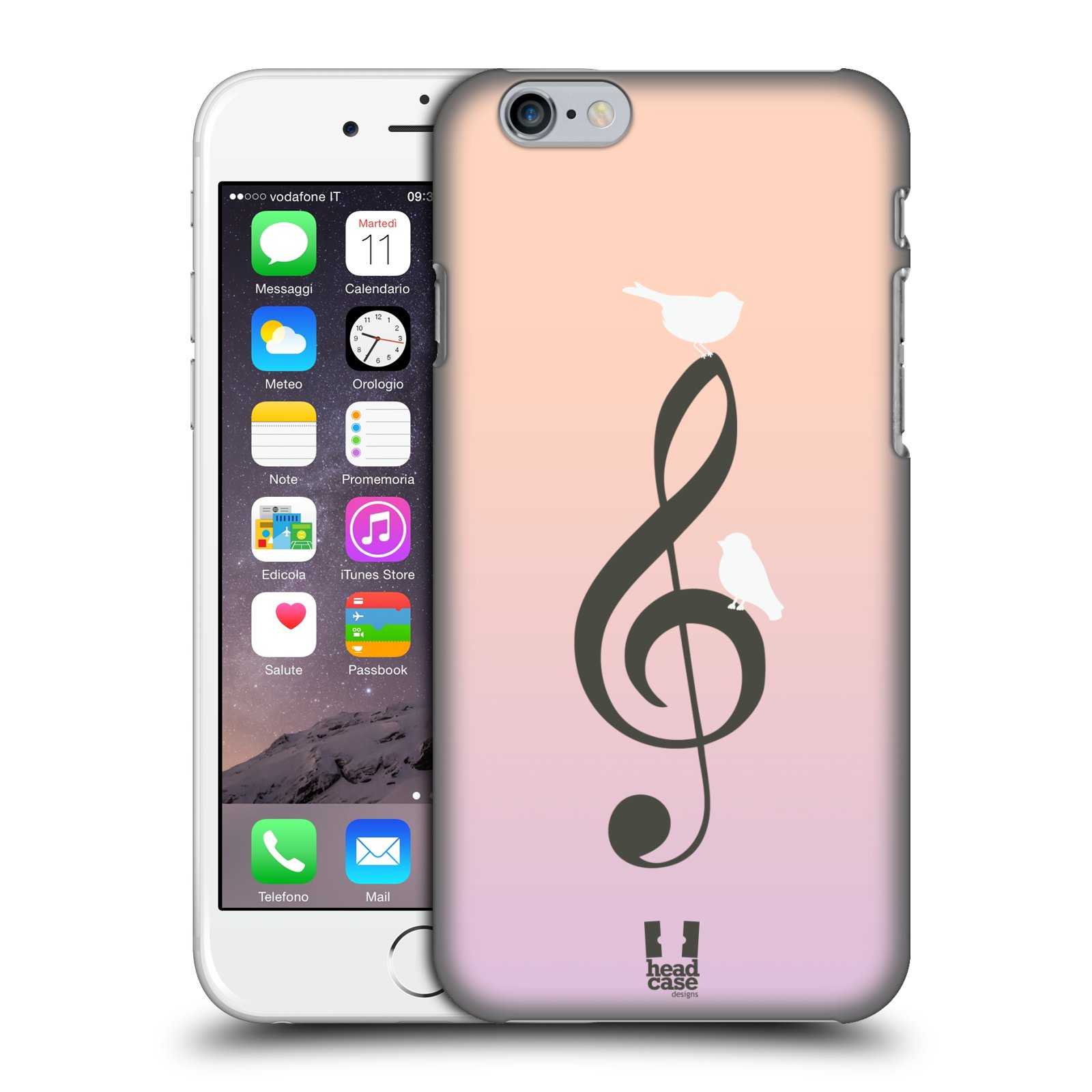 Plastové pouzdro pro mobil Apple Iphone 6/6S vzor Ptáček zpěváček noty nota