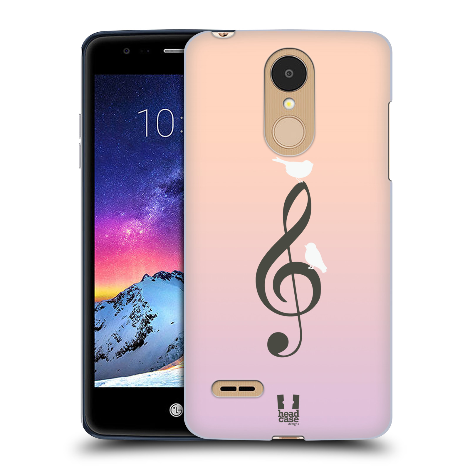 HEAD CASE plastový obal na mobil LG K9 / K8 2018 vzor Ptáček zpěváček noty nota