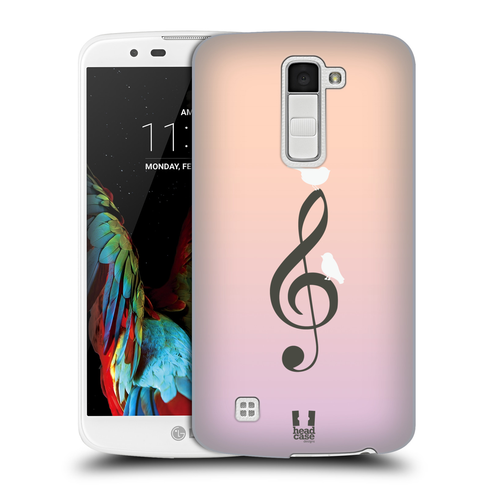 HEAD CASE plastový obal na mobil LG K10 vzor Ptáček zpěváček noty nota
