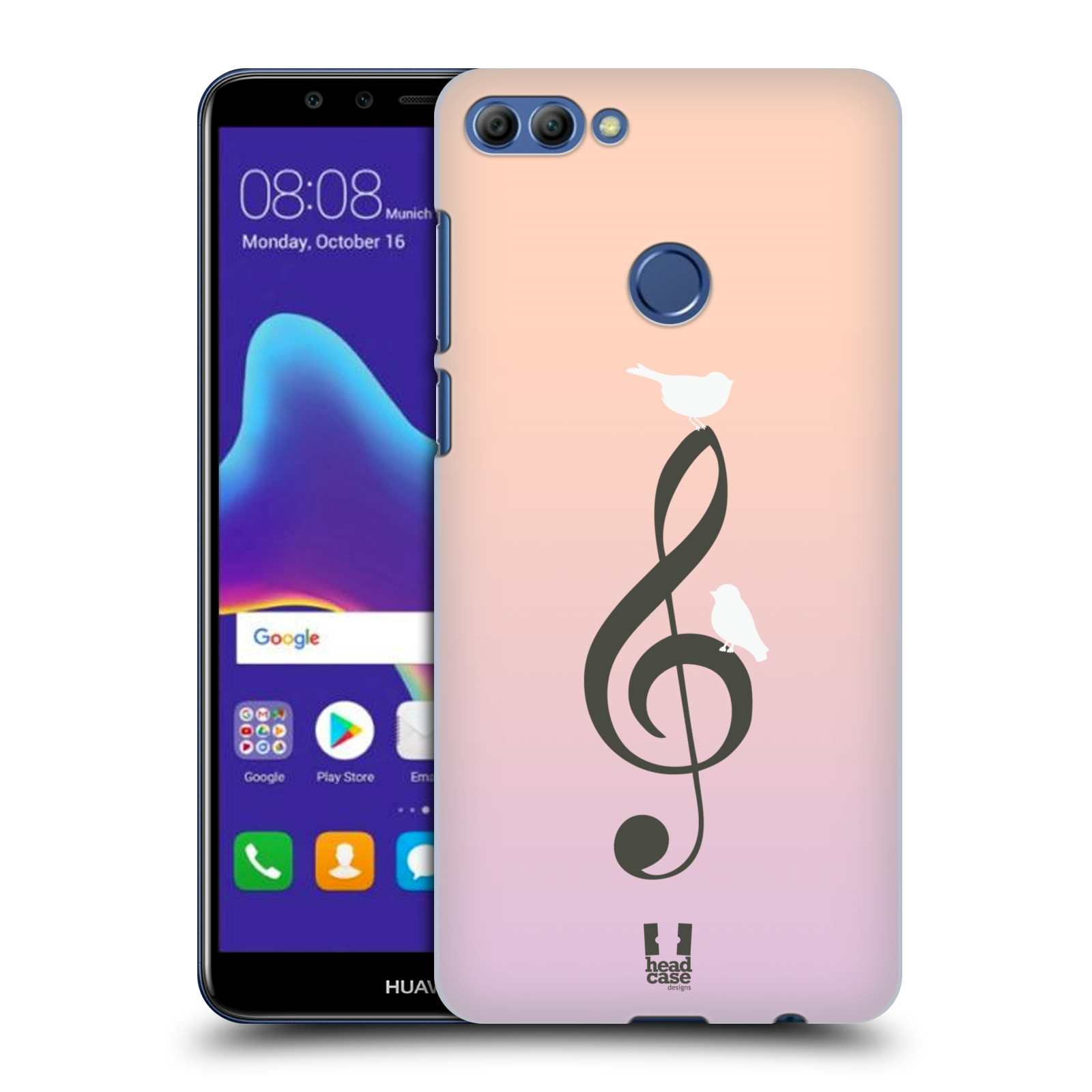 HEAD CASE plastový obal na mobil Huawei Y9 2018 vzor Ptáček zpěváček noty nota