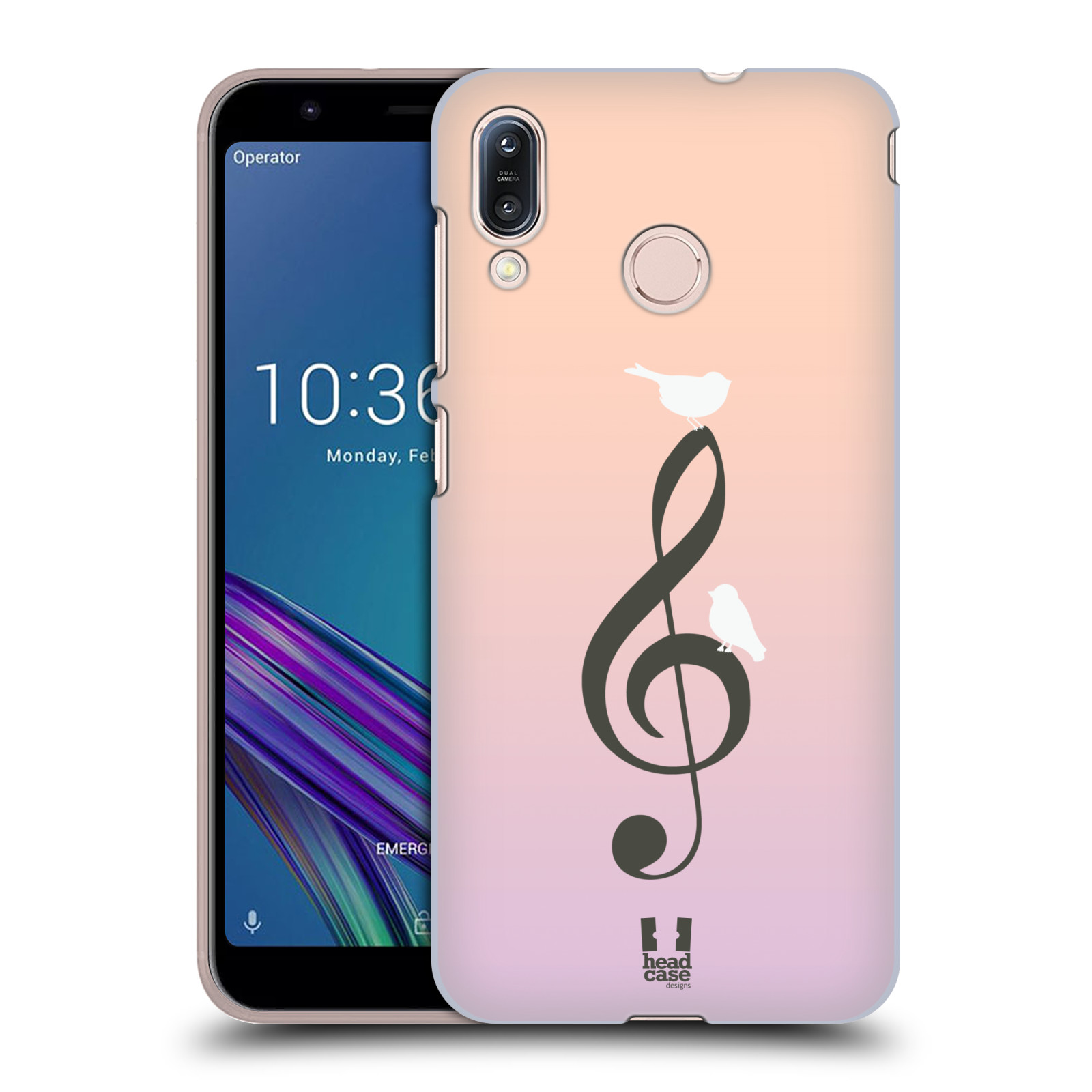 Pouzdro na mobil Asus Zenfone Max M1 (ZB555KL) - HEAD CASE - vzor Ptáček zpěváček noty nota