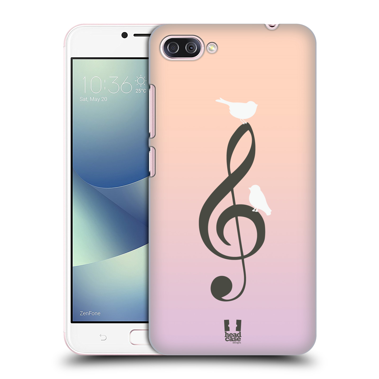 HEAD CASE plastový obal na mobil Asus Zenfone 4 MAX ZC554KL vzor Ptáček zpěváček noty nota
