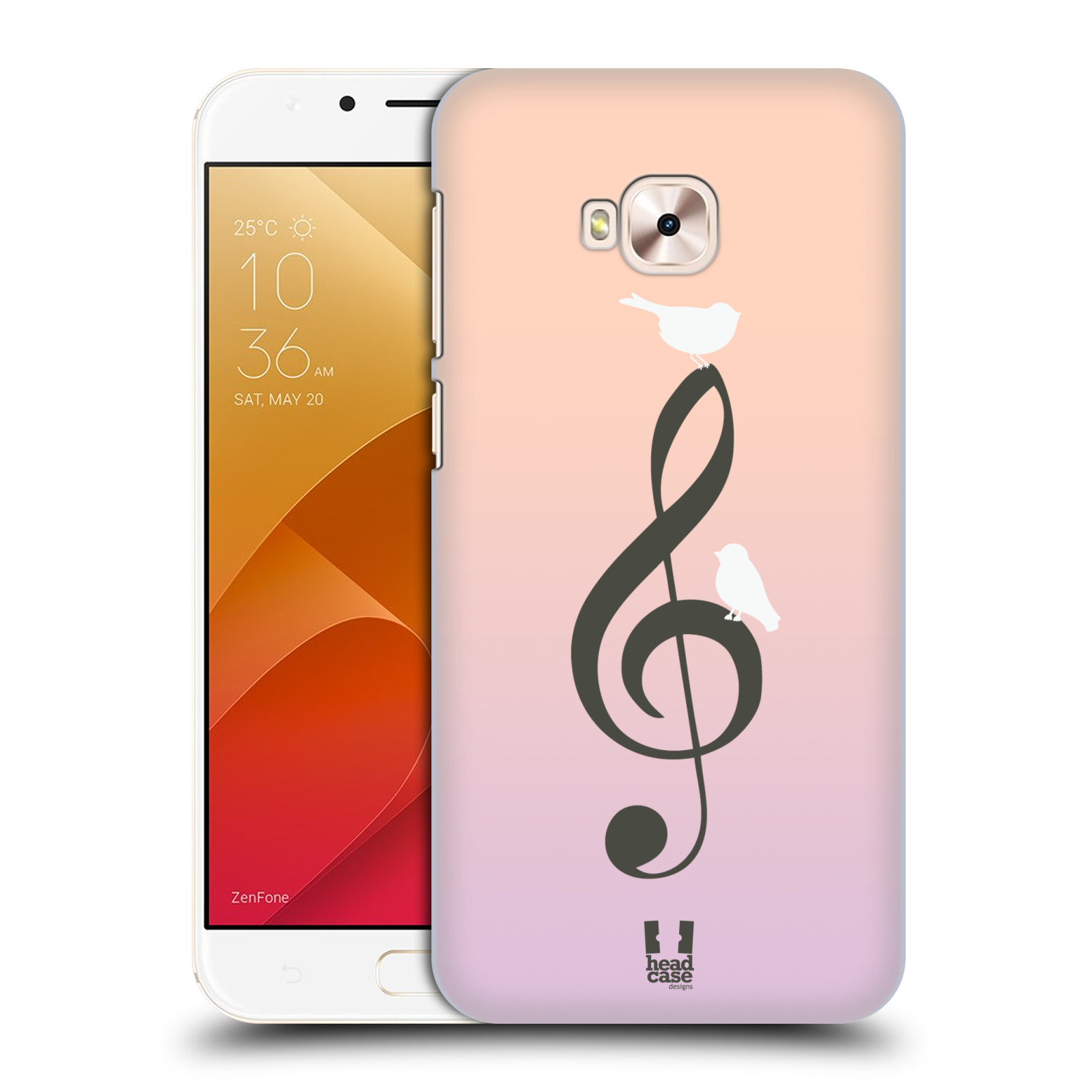 HEAD CASE plastový obal na mobil Asus Zenfone 4 Selfie Pro ZD552KL vzor Ptáček zpěváček noty nota