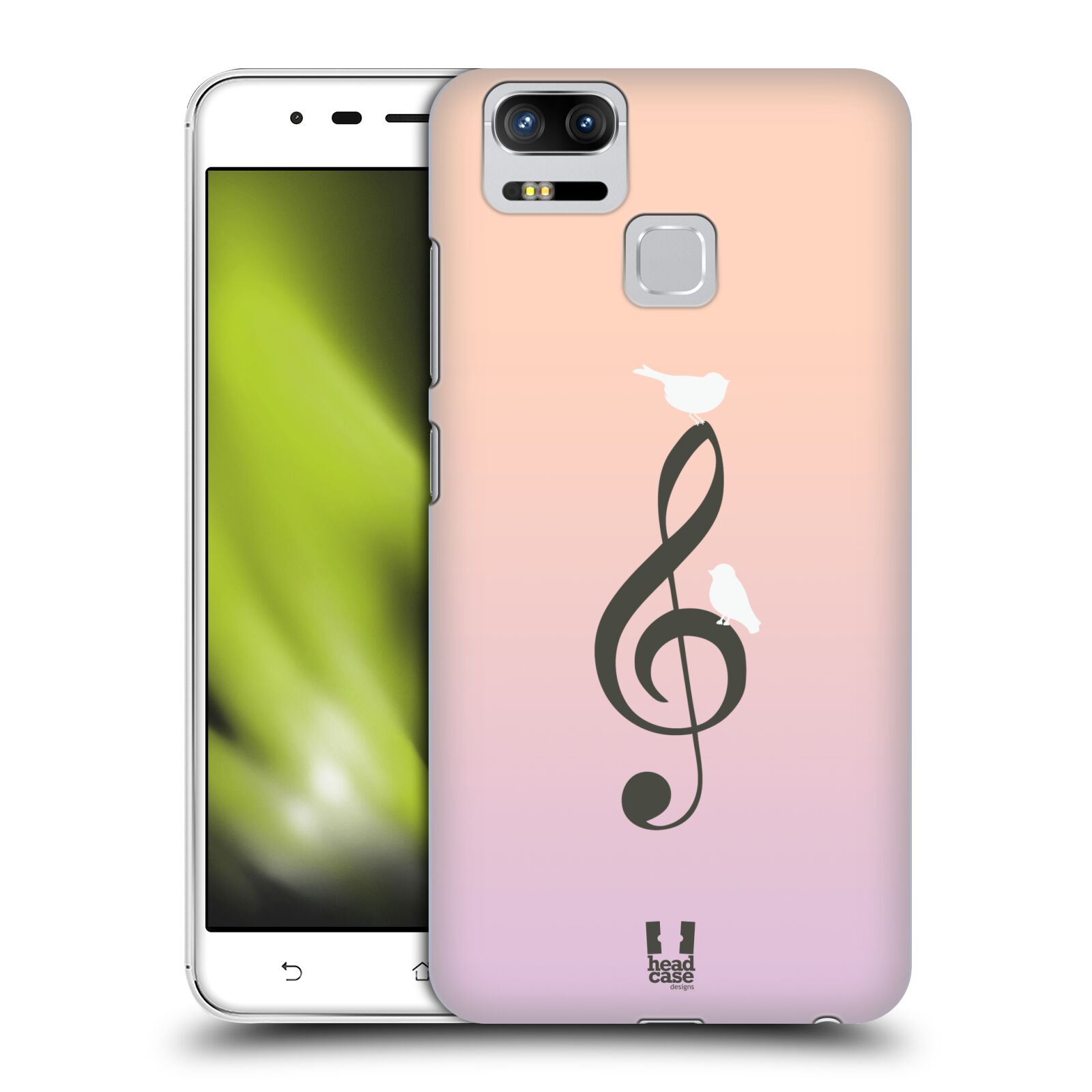 HEAD CASE plastový obal na mobil Asus Zenfone 3 Zoom ZE553KL vzor Ptáček zpěváček noty nota