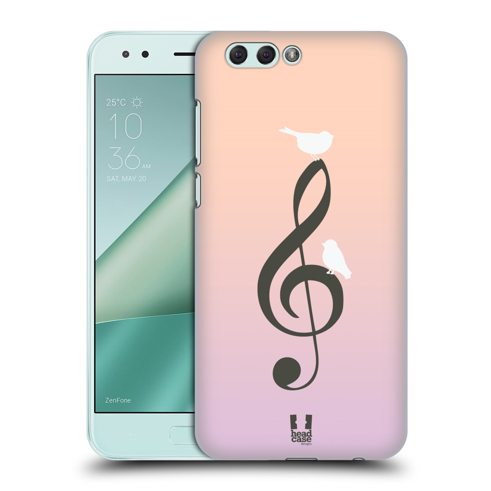 HEAD CASE plastový obal na mobil Asus Zenfone 4 ZE554KL vzor Ptáček zpěváček noty nota