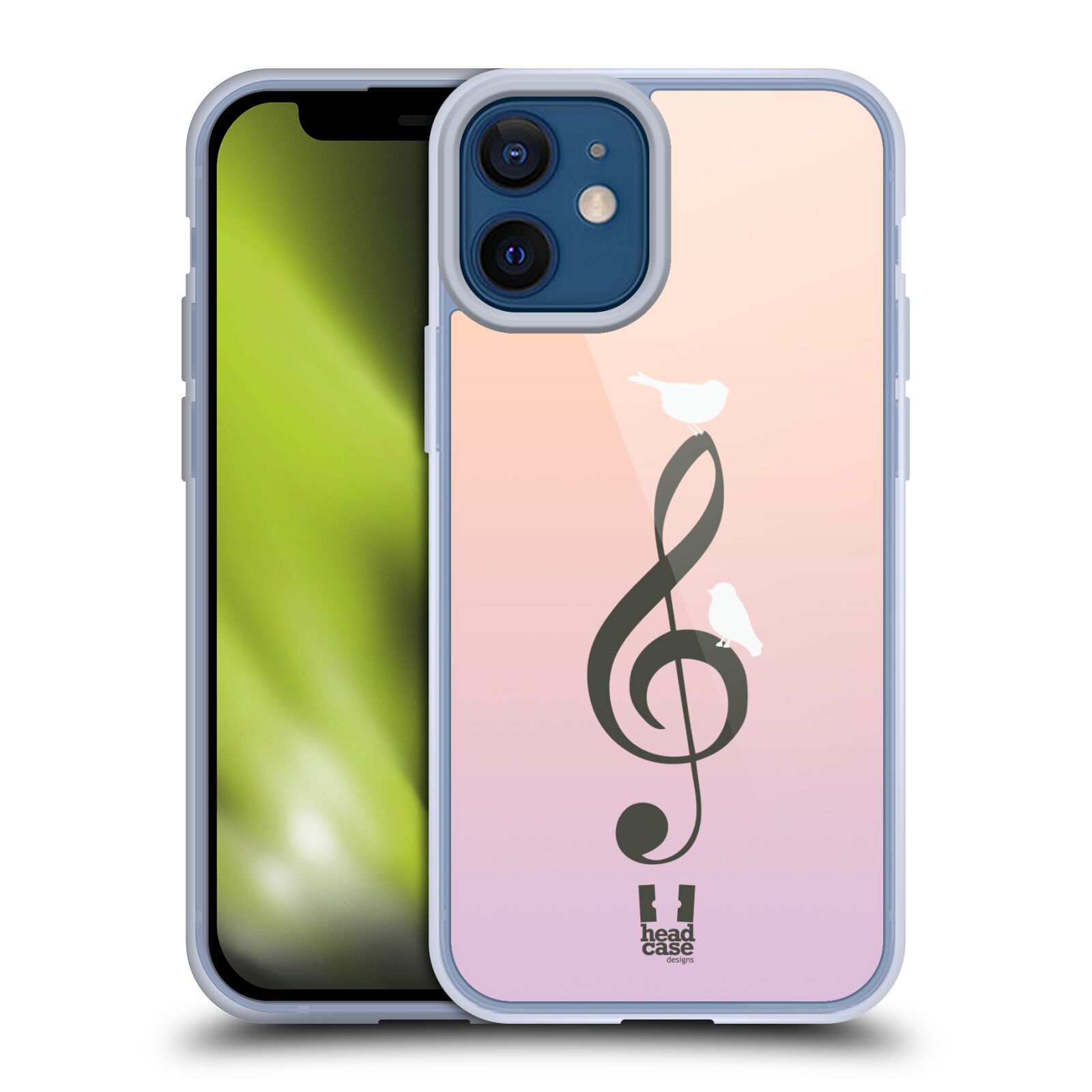 Plastový obal na mobil Apple Iphone 12 MINI vzor Ptáček zpěváček noty nota