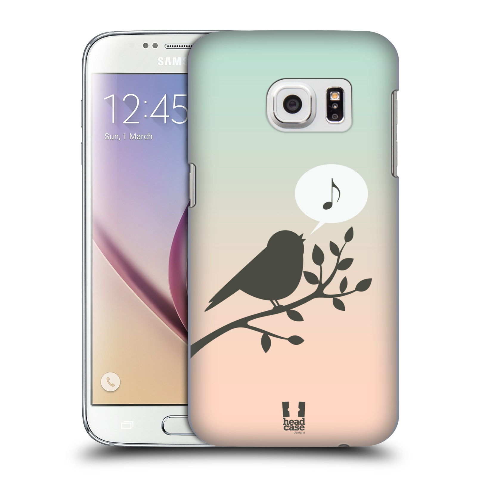 HEAD CASE plastový obal na mobil SAMSUNG GALAXY S7 vzor Ptáček zpěváček noty píseň
