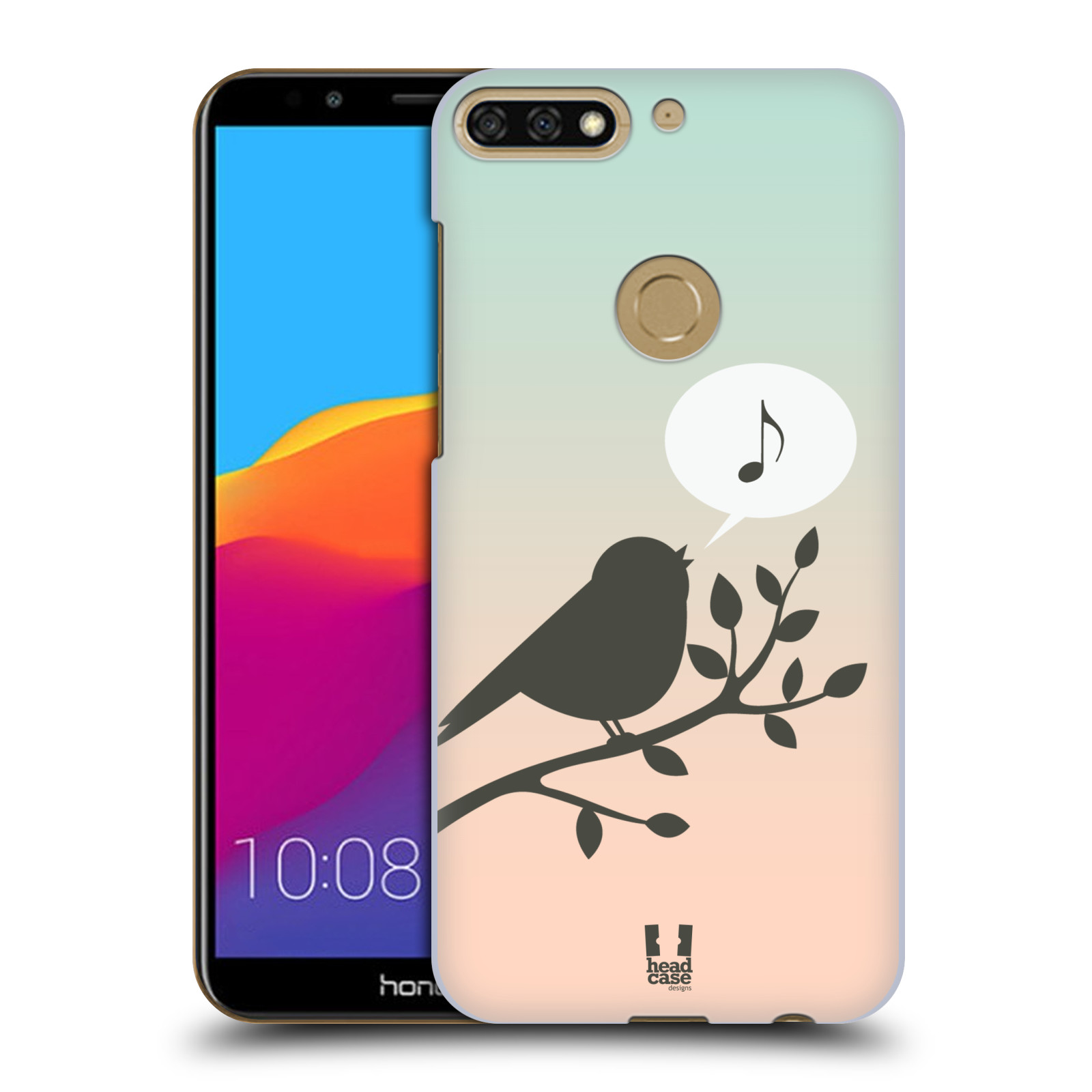 HEAD CASE plastový obal na mobil Honor 7c vzor Ptáček zpěváček noty píseň