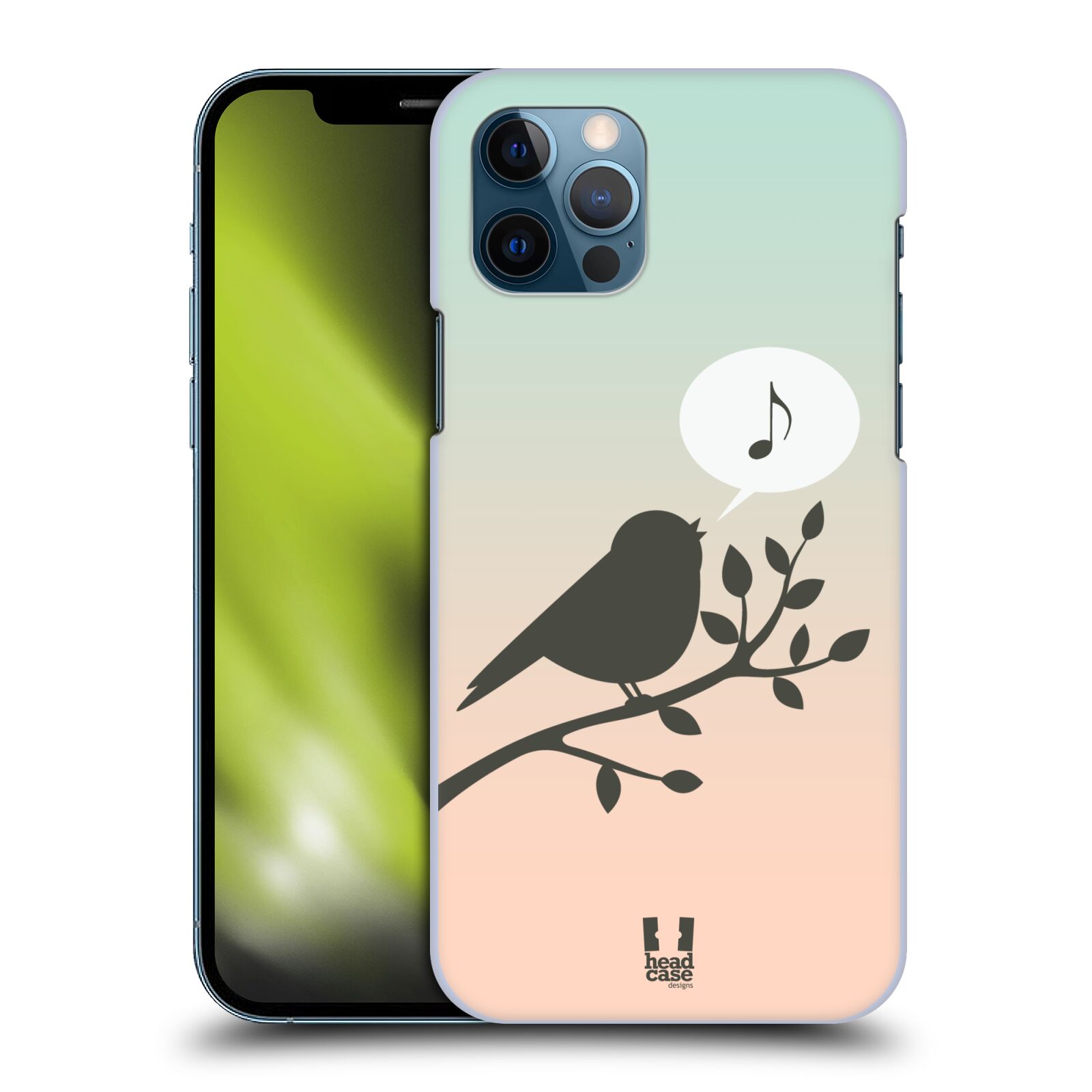 HEAD CASE plastový obal na mobil Apple Iphone 12 / Iphone 12 PRO vzor Ptáček zpěváček noty píseň