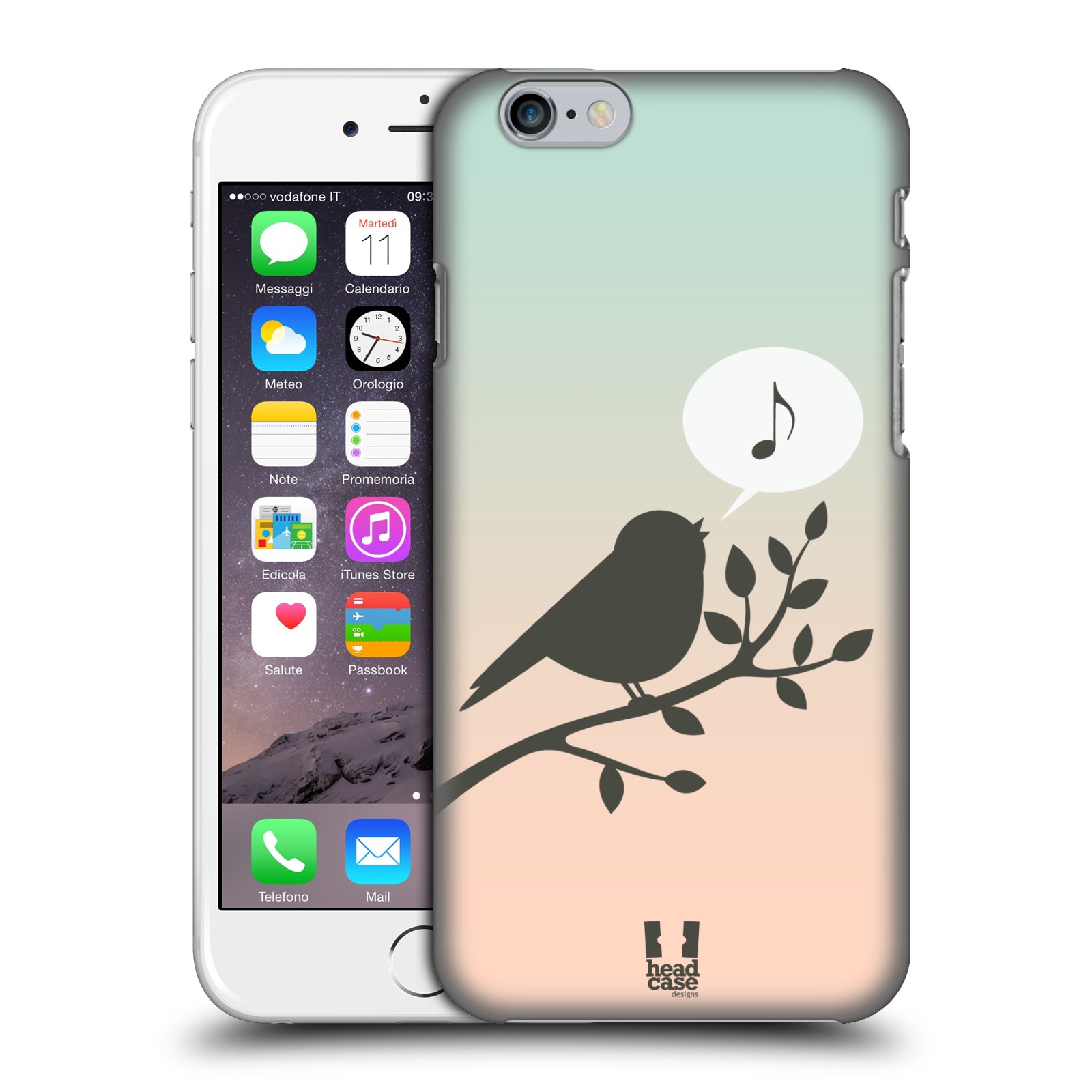 Plastové pouzdro pro mobil Apple Iphone 6/6S vzor Ptáček zpěváček noty píseň