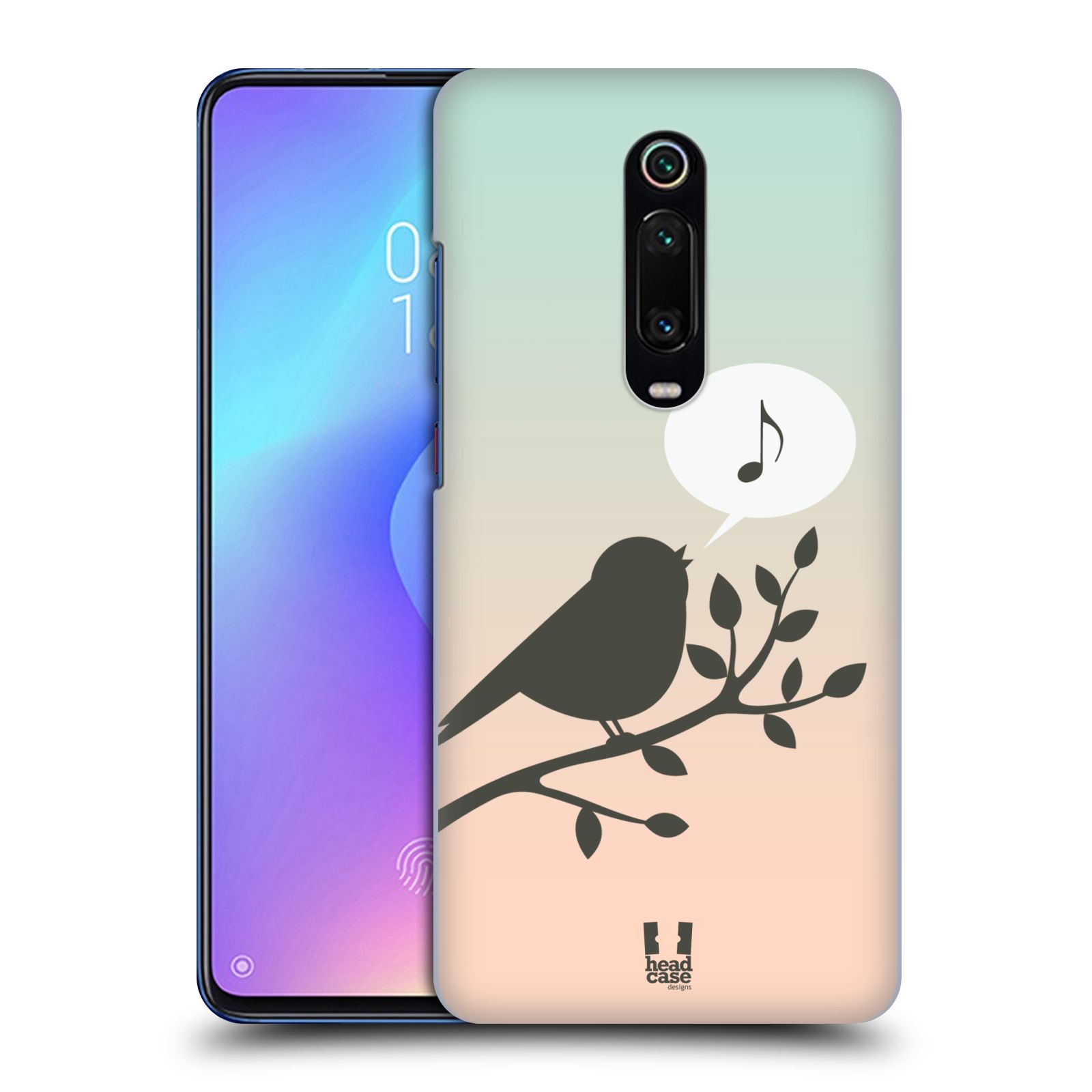 Pouzdro na mobil Xiaomi Mi 9T PRO - HEAD CASE - vzor Ptáček zpěváček noty píseň