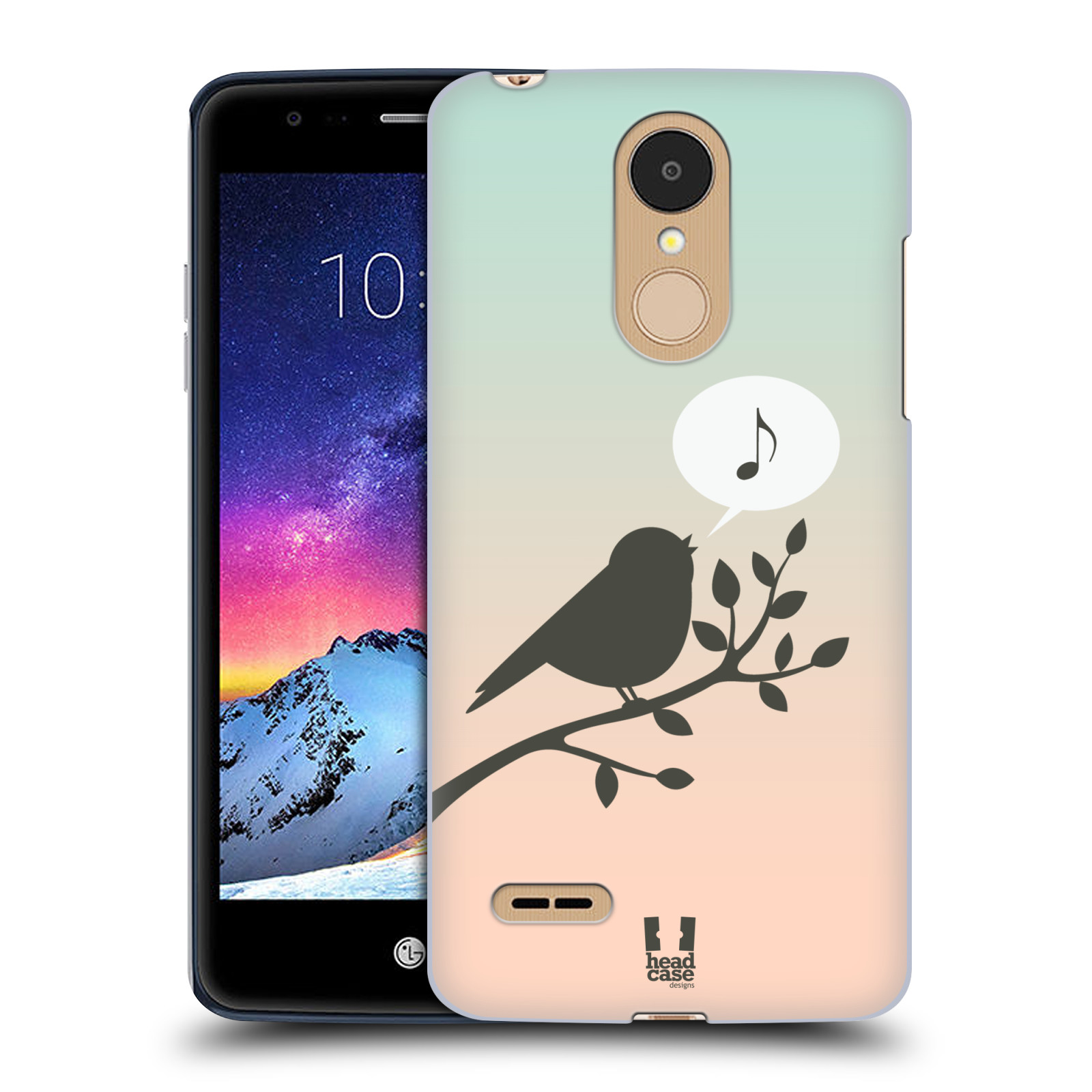 HEAD CASE plastový obal na mobil LG K9 / K8 2018 vzor Ptáček zpěváček noty píseň