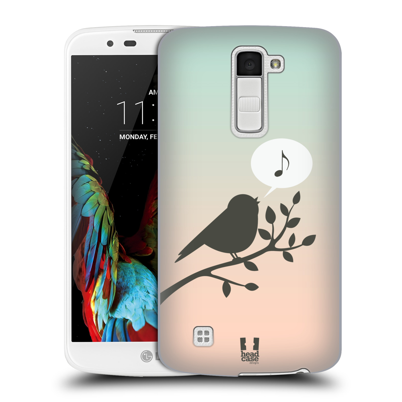 HEAD CASE plastový obal na mobil LG K10 vzor Ptáček zpěváček noty píseň
