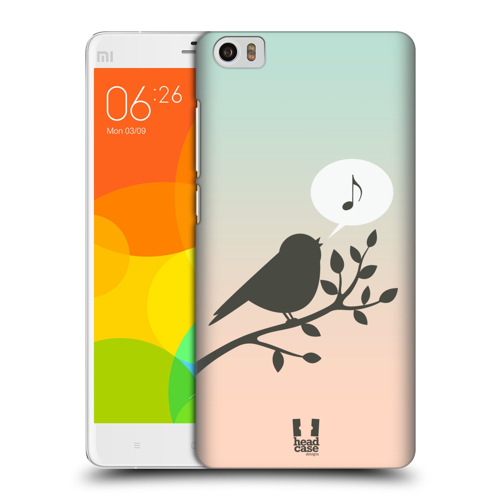 HEAD CASE pevný plastový obal na mobil XIAOMI Mi Note vzor Ptáček zpěváček noty píseň