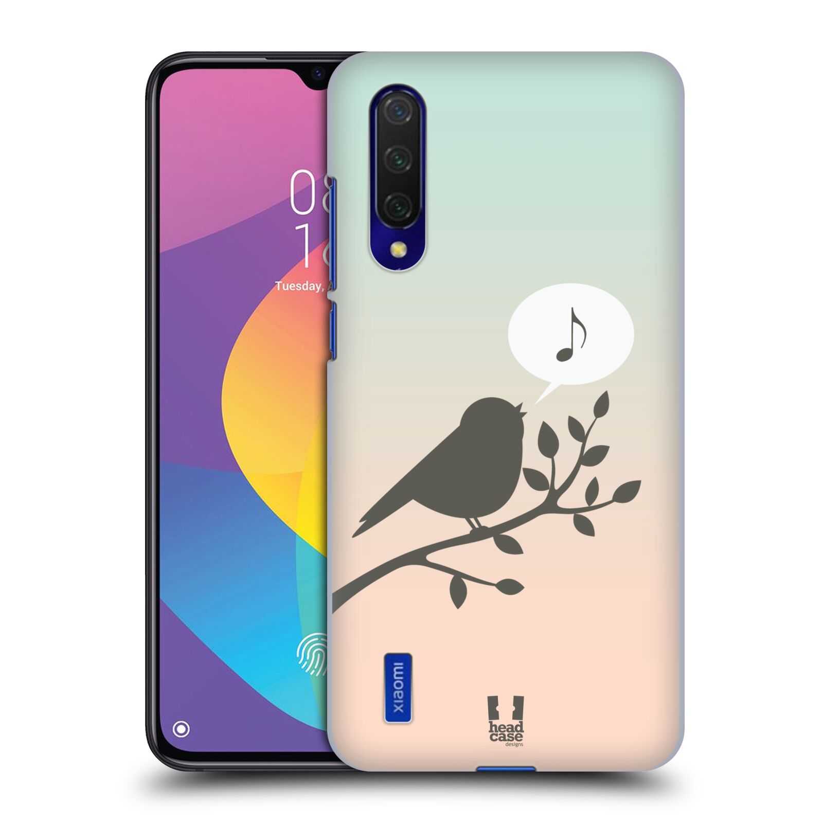 Zadní kryt na mobil Xiaomi MI 9 LITE vzor Ptáček zpěváček noty píseň
