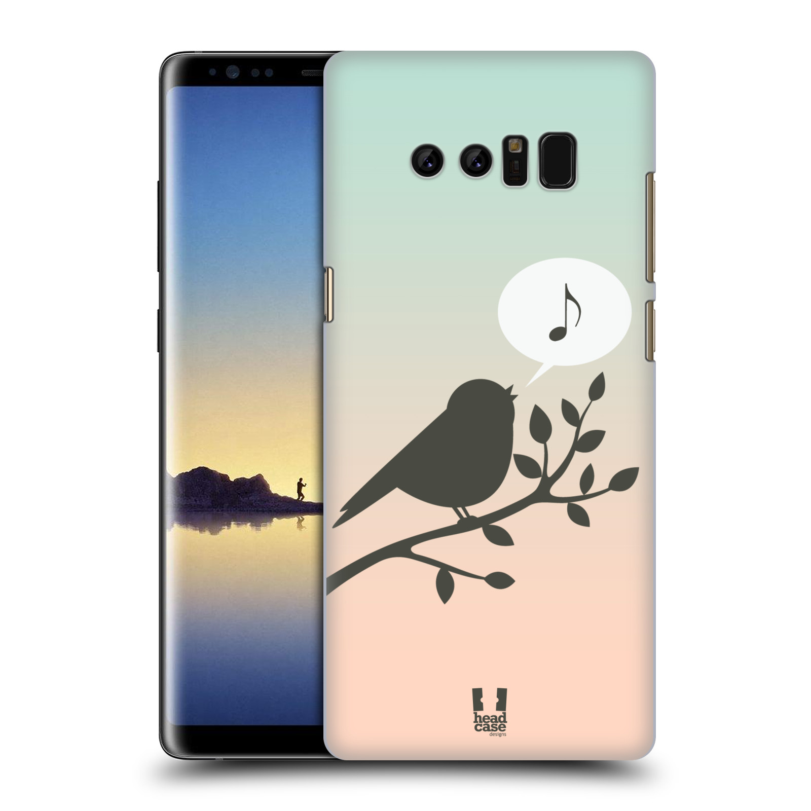 HEAD CASE plastový obal na mobil Samsung Galaxy Note 8 vzor Ptáček zpěváček noty píseň