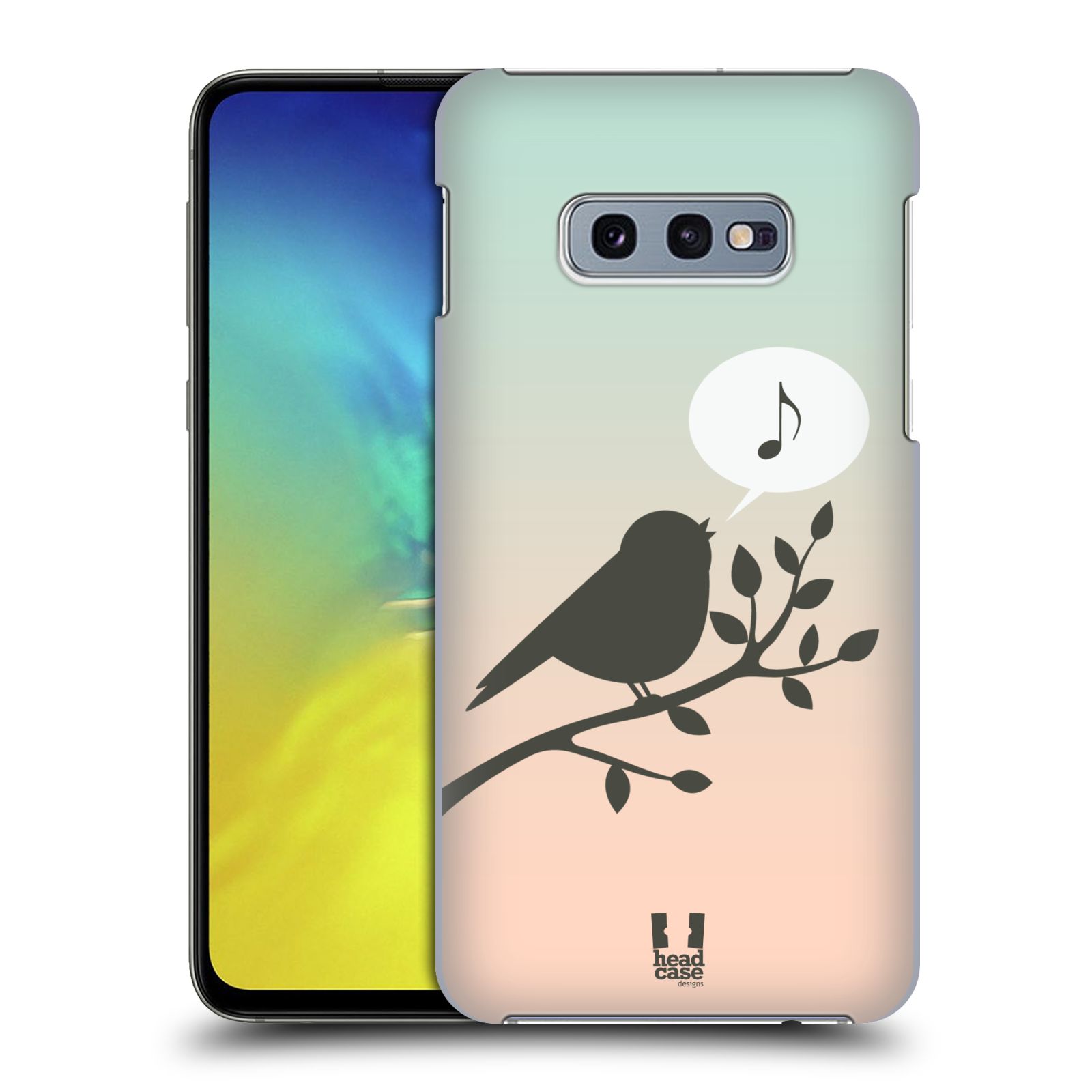 Pouzdro na mobil Samsung Galaxy S10e - HEAD CASE - vzor Ptáček zpěváček noty píseň