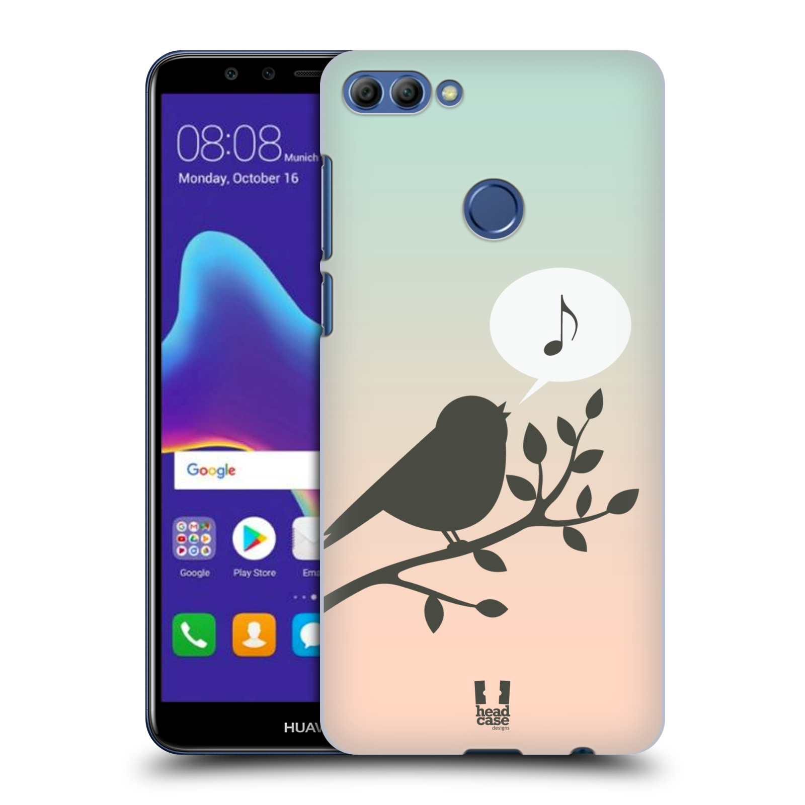 HEAD CASE plastový obal na mobil Huawei Y9 2018 vzor Ptáček zpěváček noty píseň