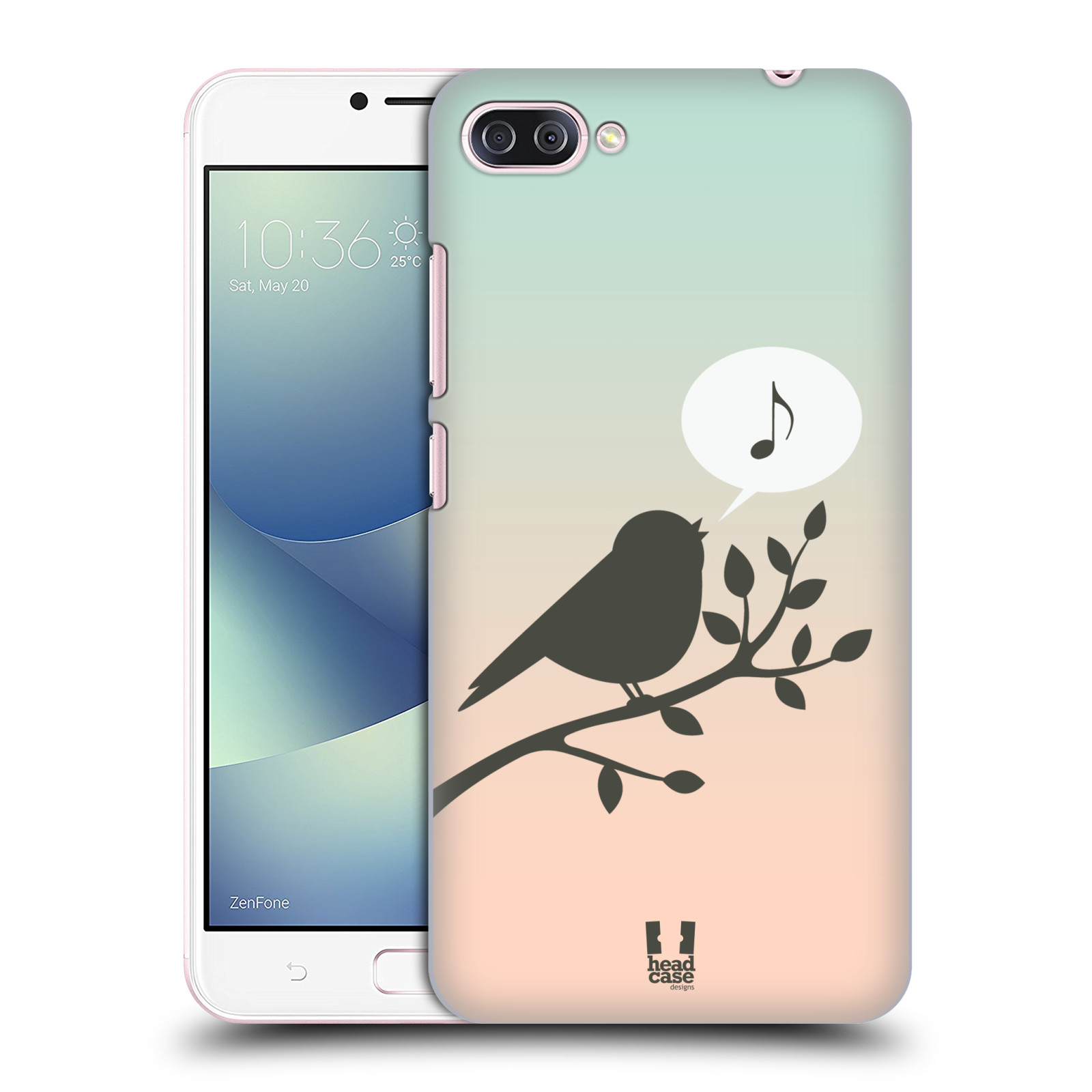 HEAD CASE plastový obal na mobil Asus Zenfone 4 MAX ZC554KL vzor Ptáček zpěváček noty píseň