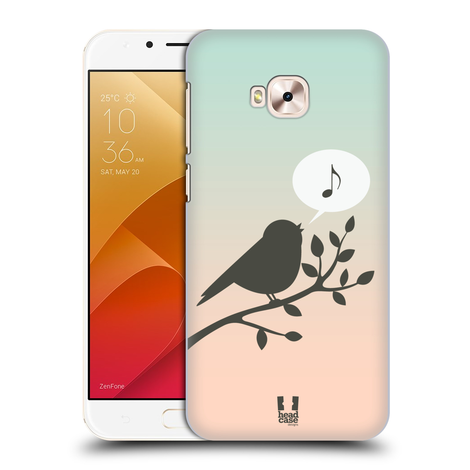 HEAD CASE plastový obal na mobil Asus Zenfone 4 Selfie Pro ZD552KL vzor Ptáček zpěváček noty píseň