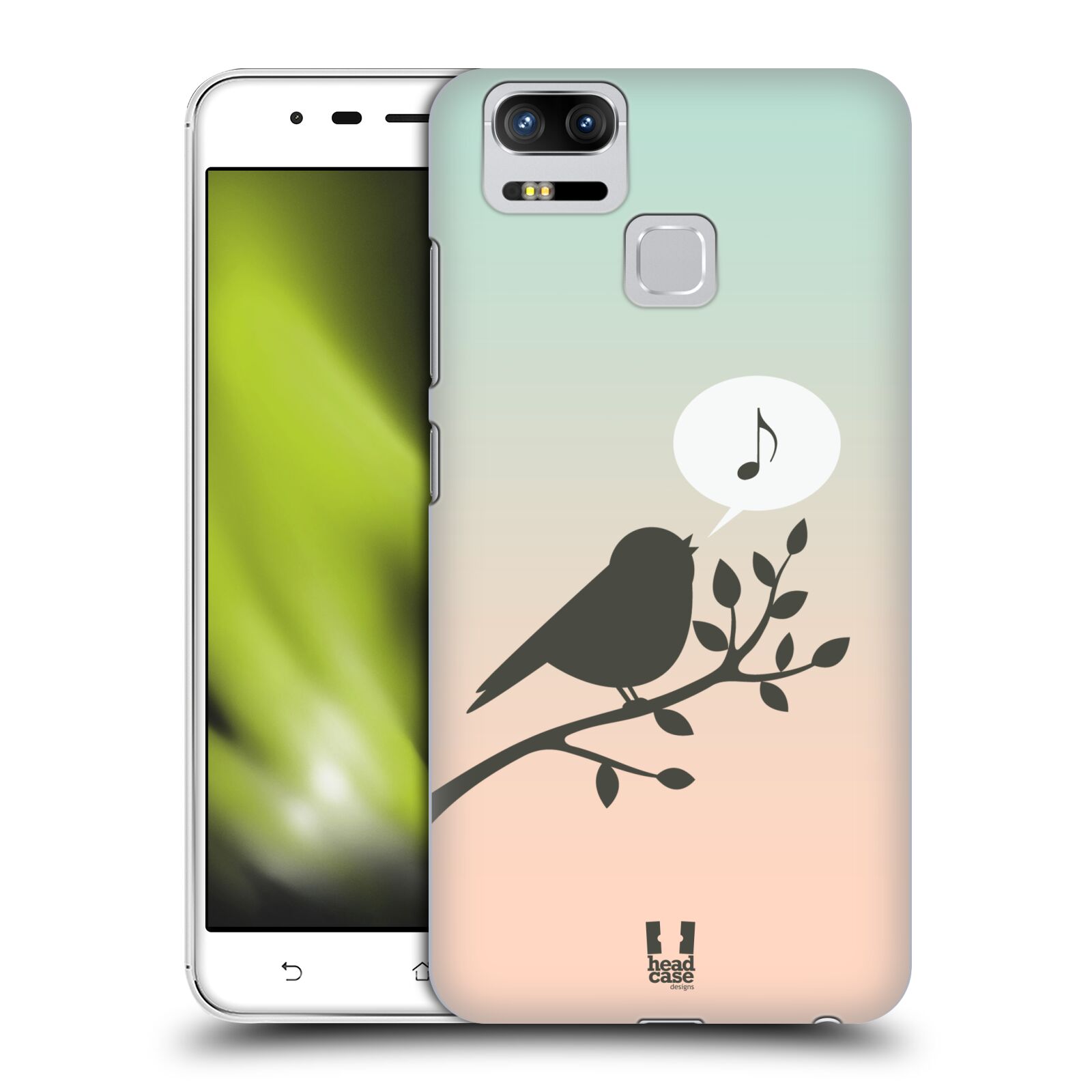 HEAD CASE plastový obal na mobil Asus Zenfone 3 Zoom ZE553KL vzor Ptáček zpěváček noty píseň