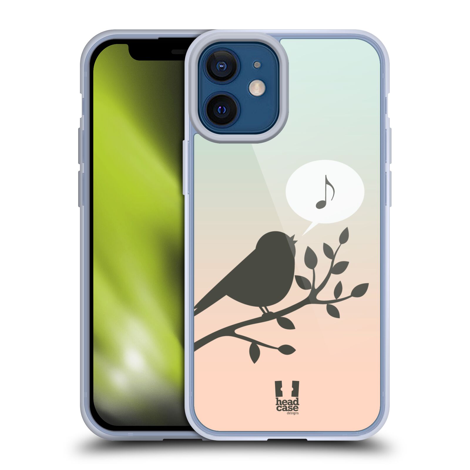 Plastový obal na mobil Apple Iphone 12 MINI vzor Ptáček zpěváček noty píseň