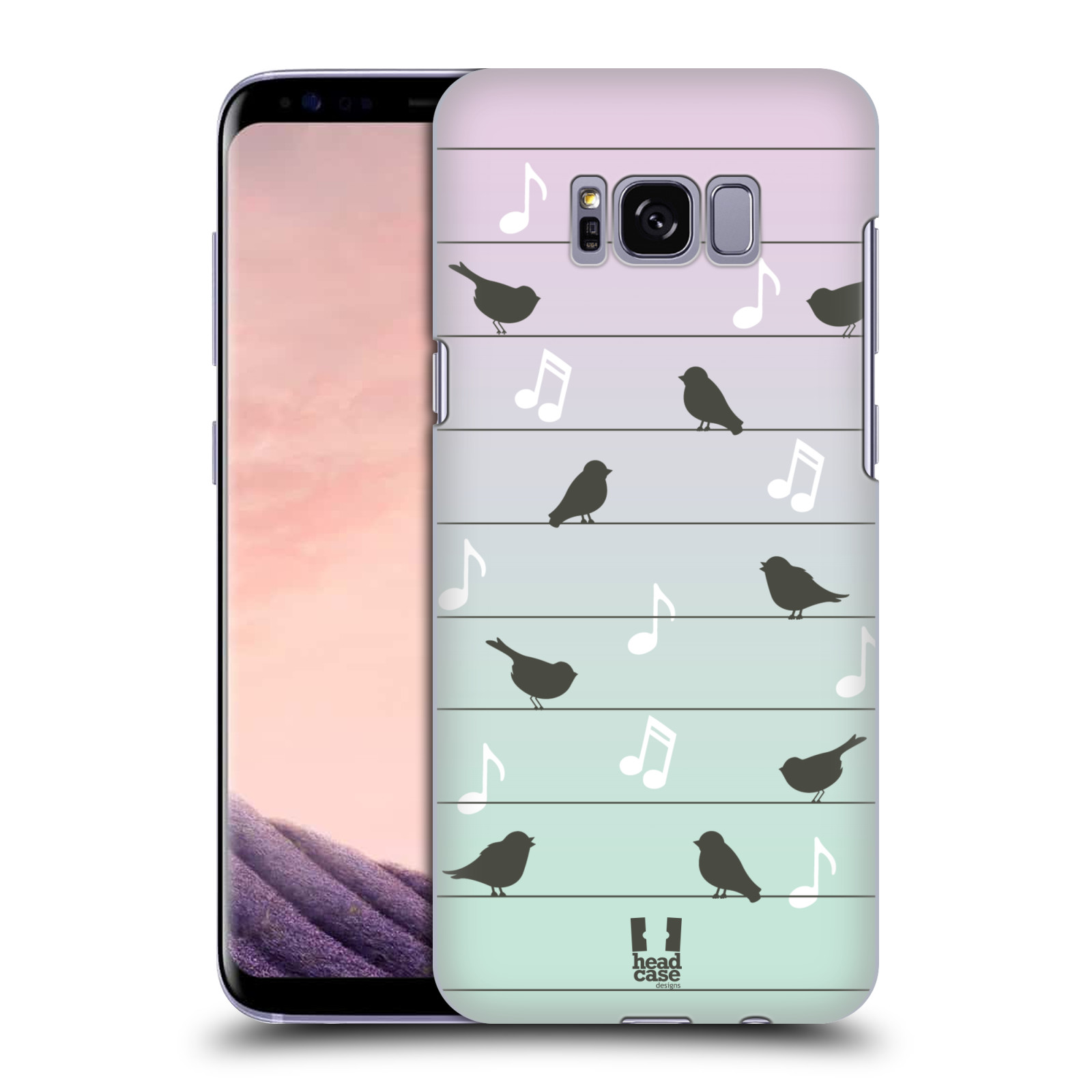 HEAD CASE plastový obal na mobil Samsung Galaxy S8 vzor Ptáček zpěváček noty na drátě