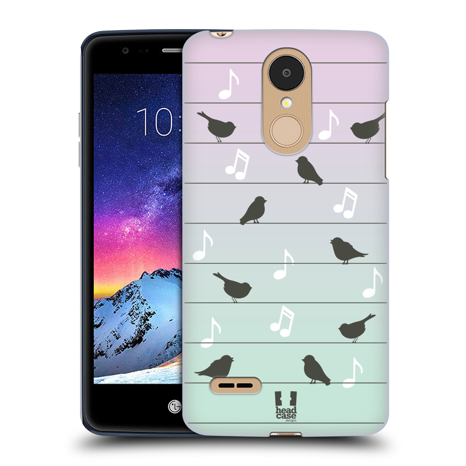 HEAD CASE plastový obal na mobil LG K9 / K8 2018 vzor Ptáček zpěváček noty na drátě