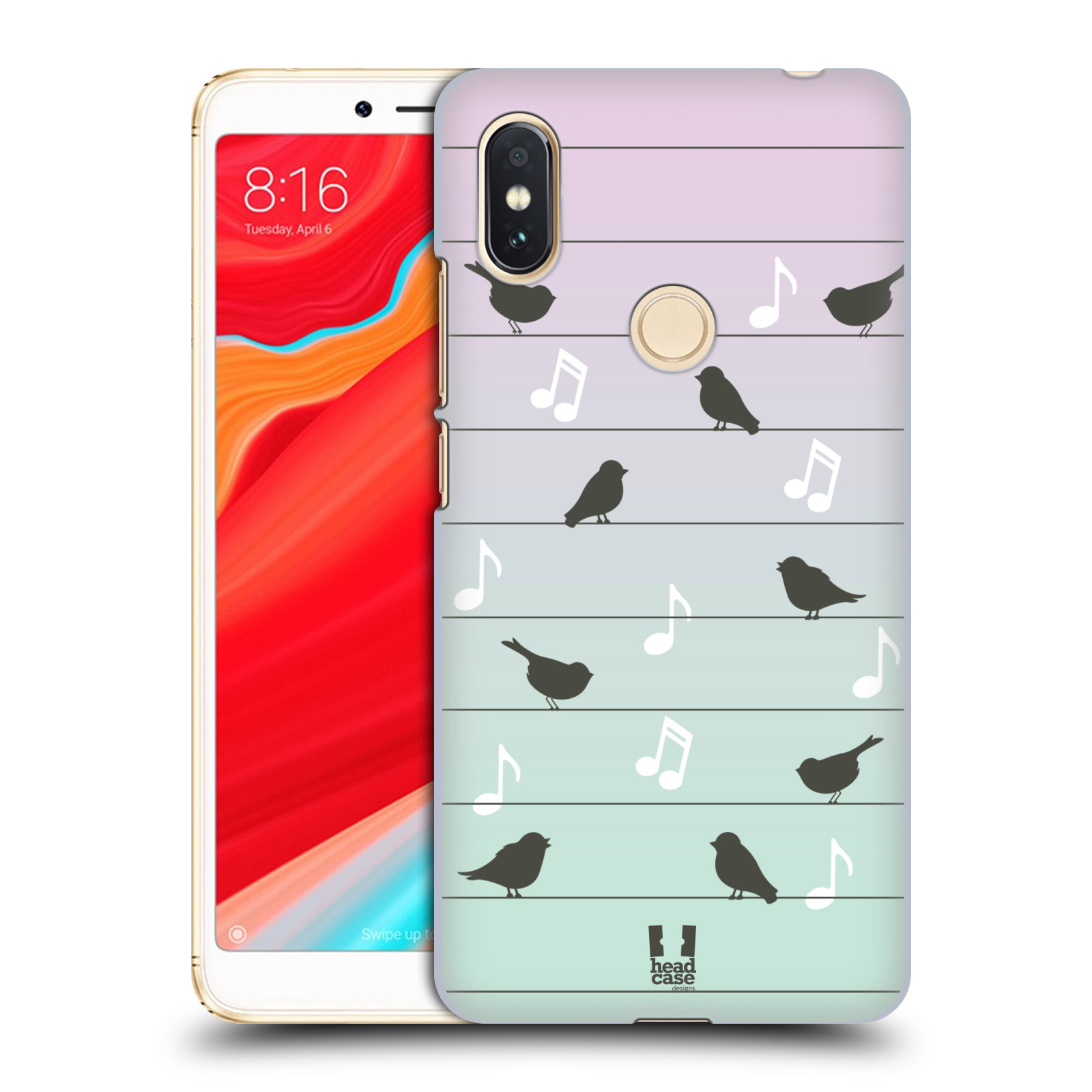 HEAD CASE plastový obal na mobil Xiaomi Redmi S2 vzor Ptáček zpěváček noty na drátě