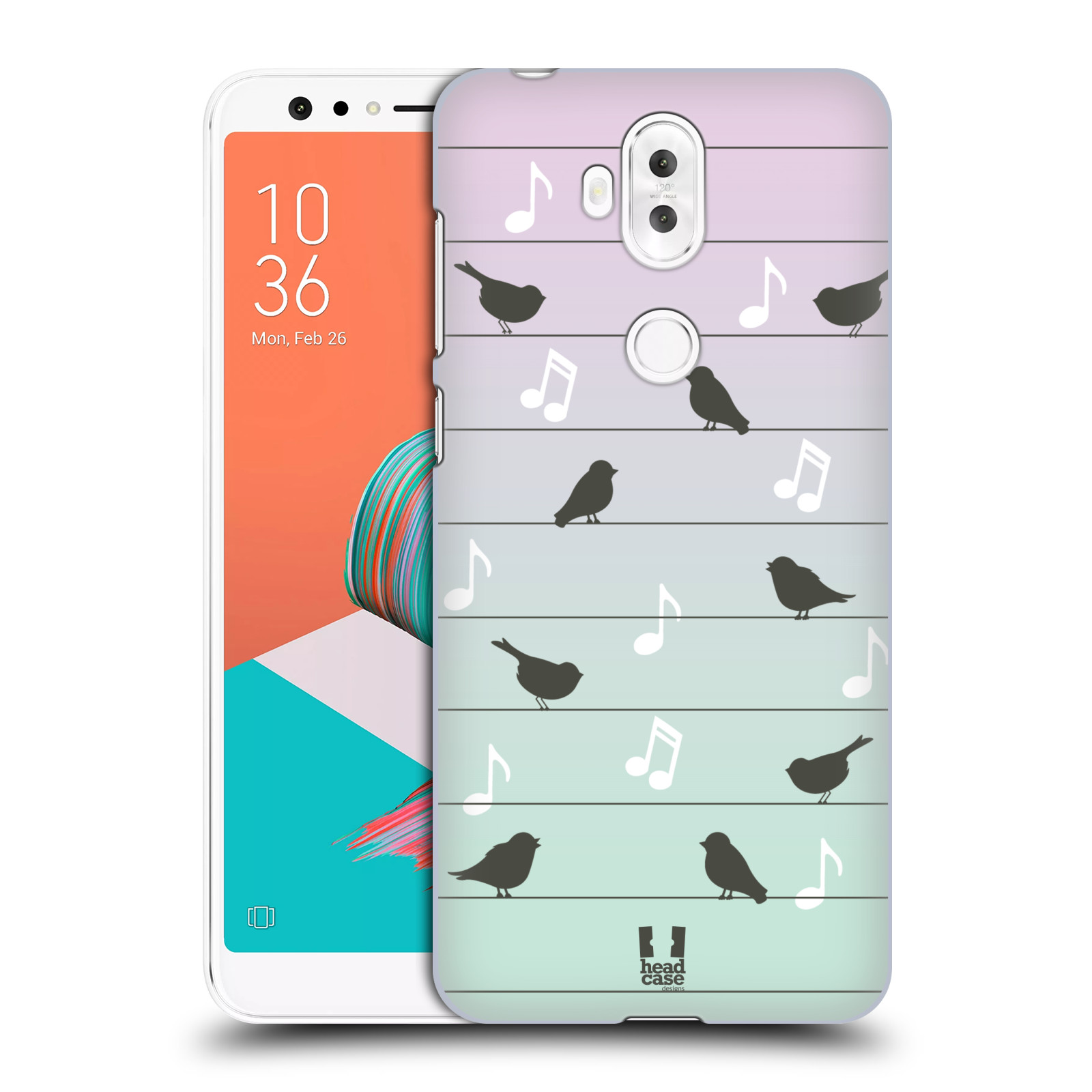 HEAD CASE plastový obal na mobil Asus Zenfone 5 LITE ZC600KL vzor Ptáček zpěváček noty na drátě